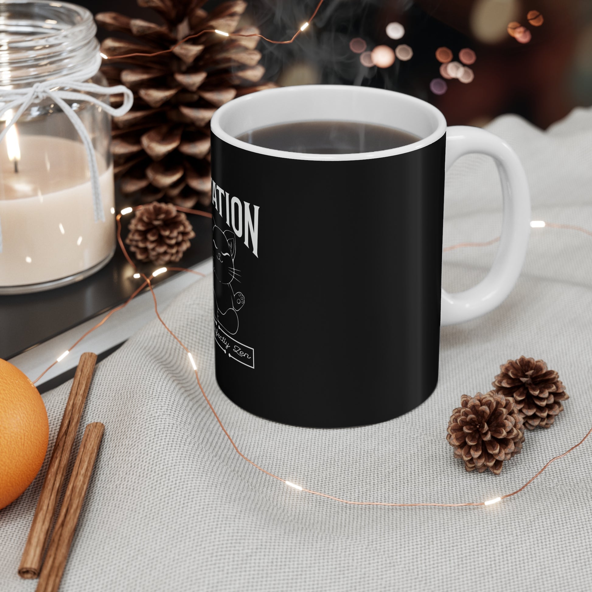 Meditation mug  - hot coffee