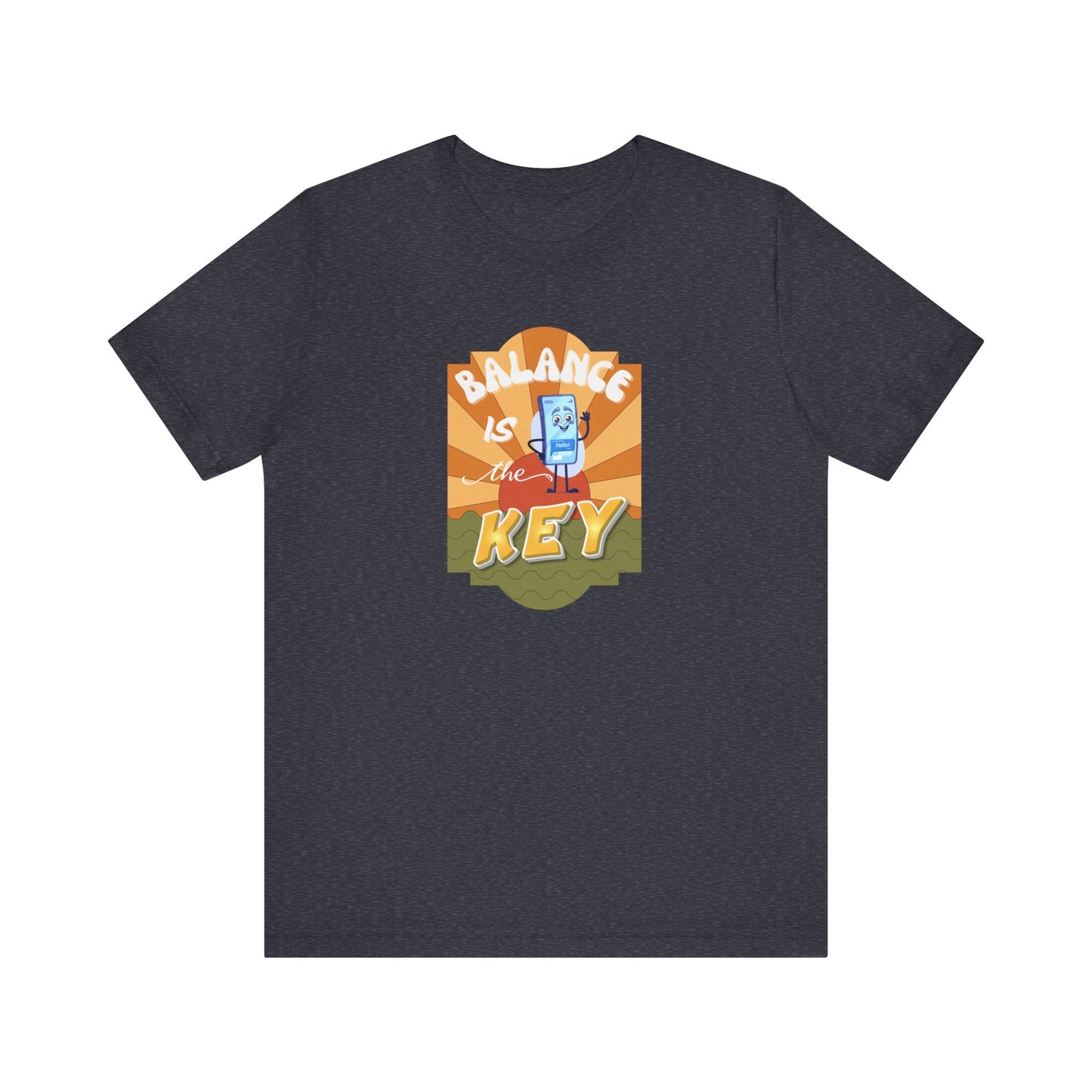 Balance is the key t-shirt - heather navy