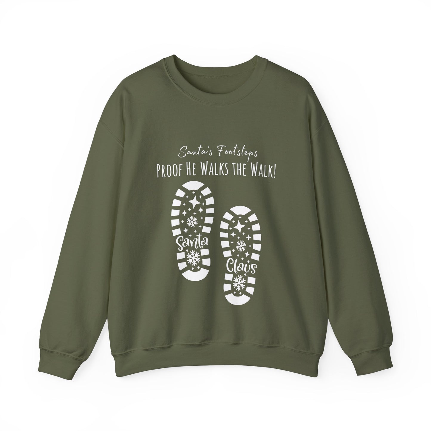Santa's Footsteps Sweatshirt - Military Green