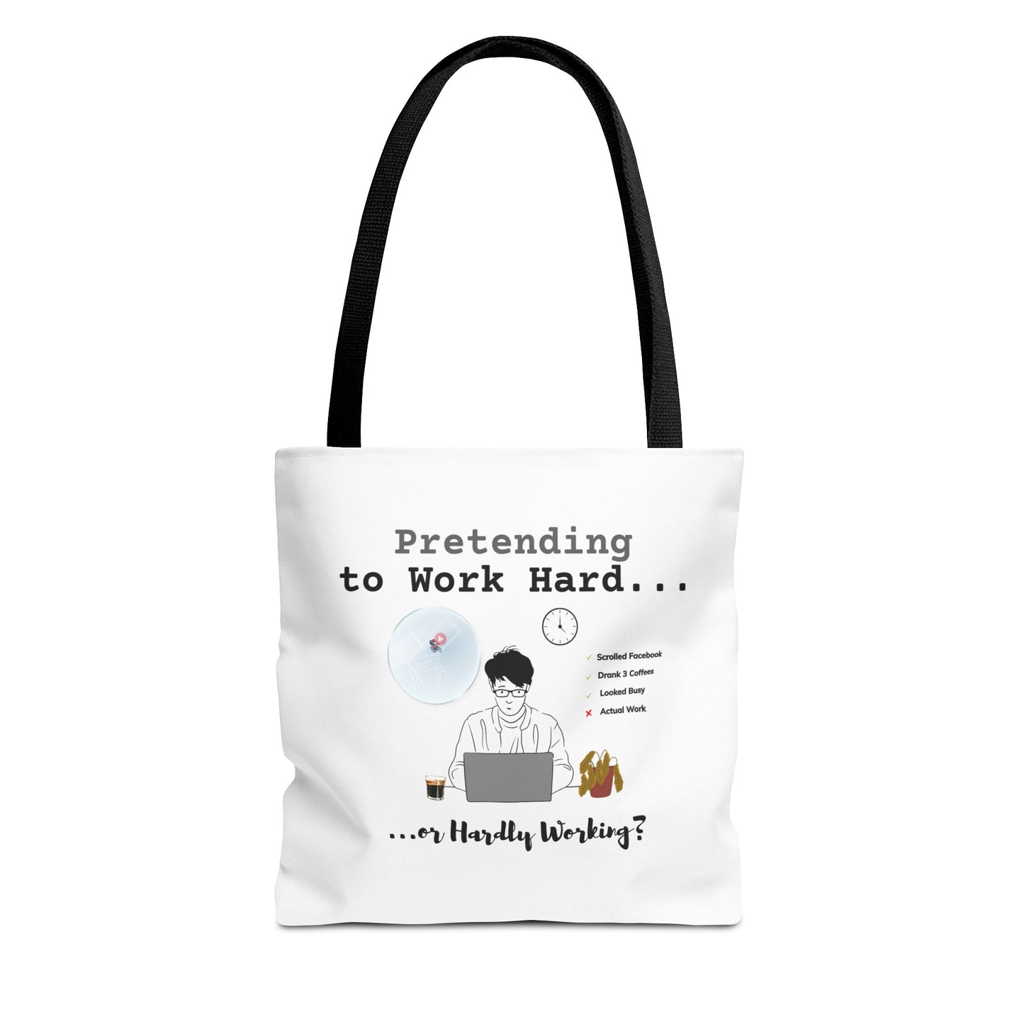 Overthinking tote for coworkers with black handle