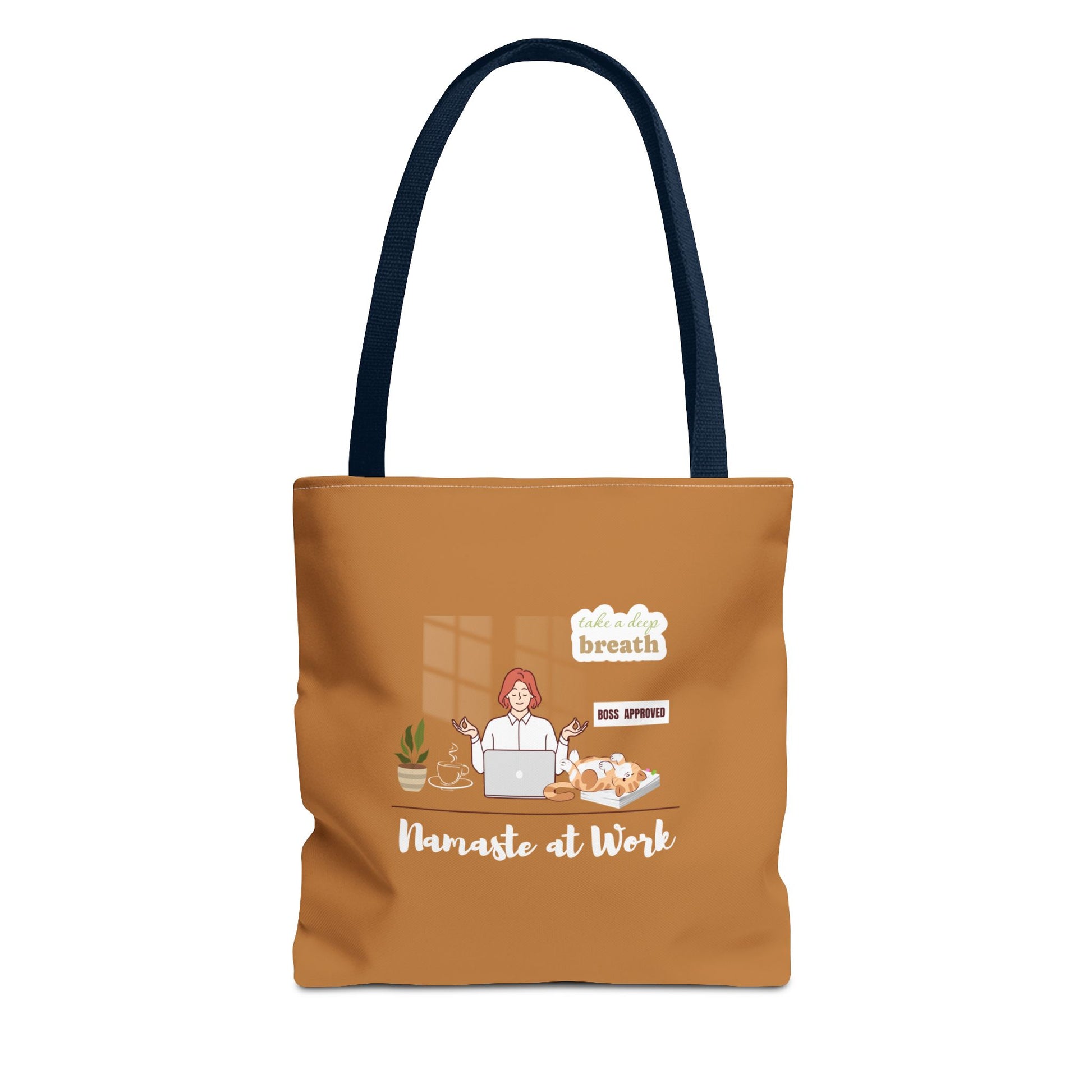 Yoga tote bag for work with handles navy