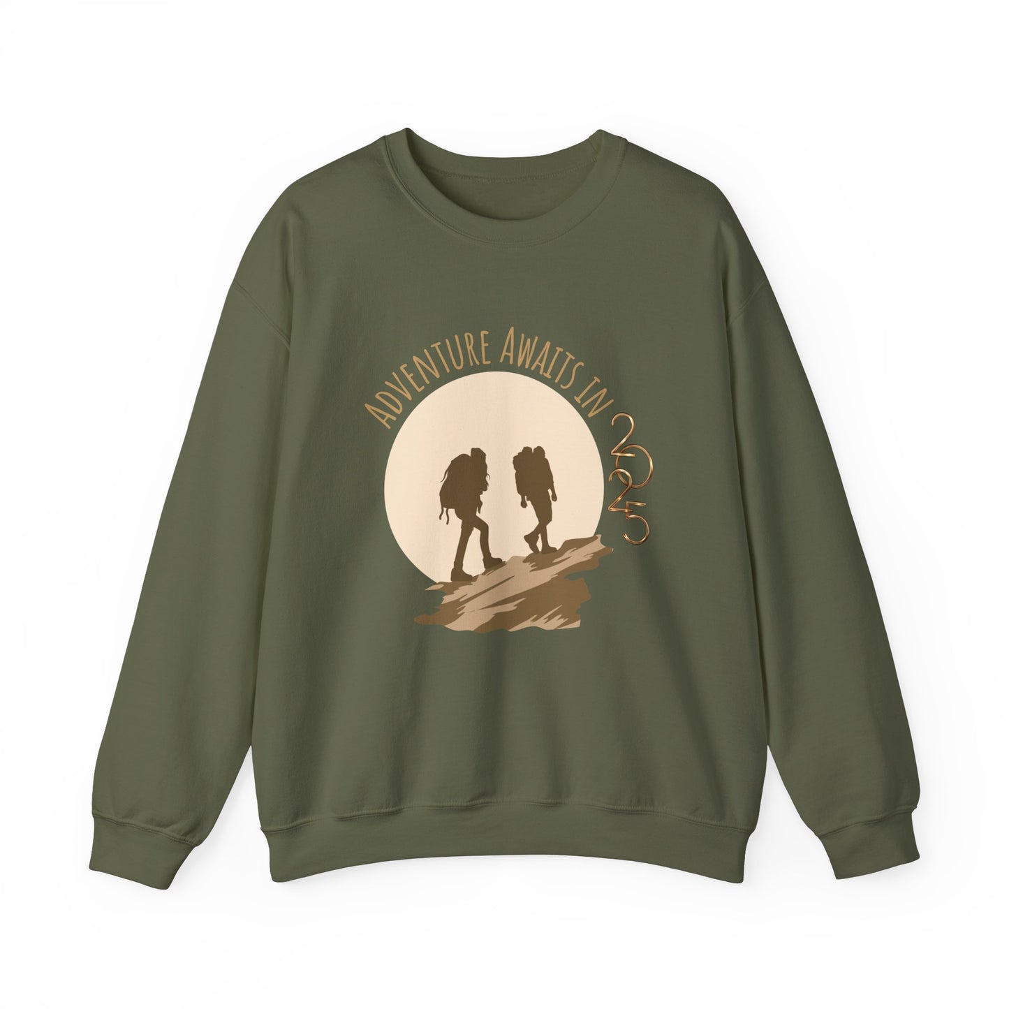 Adventure awaits in 2025 sweatshirt -Military green