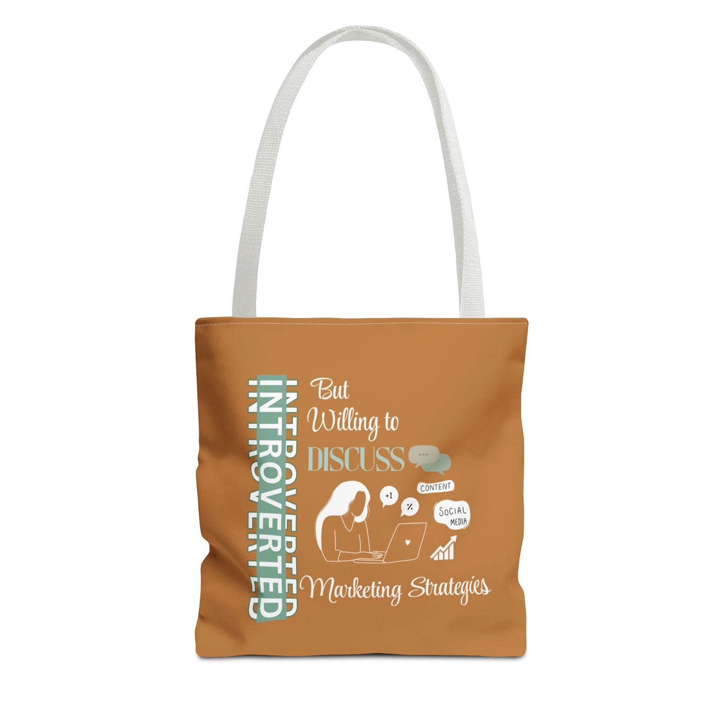 Strategic introvert tote - with white handle