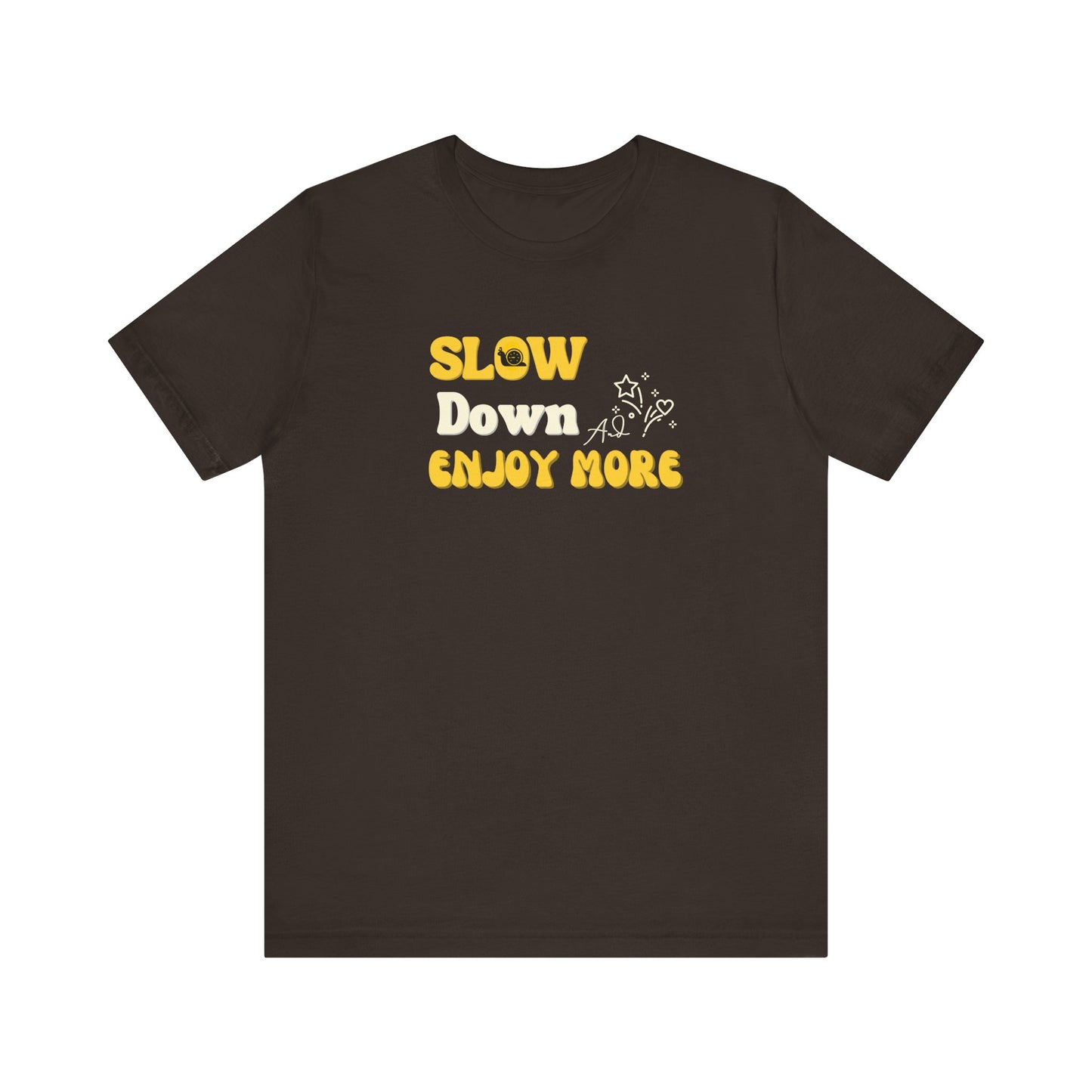 Relaxed fit graphic tee - brown