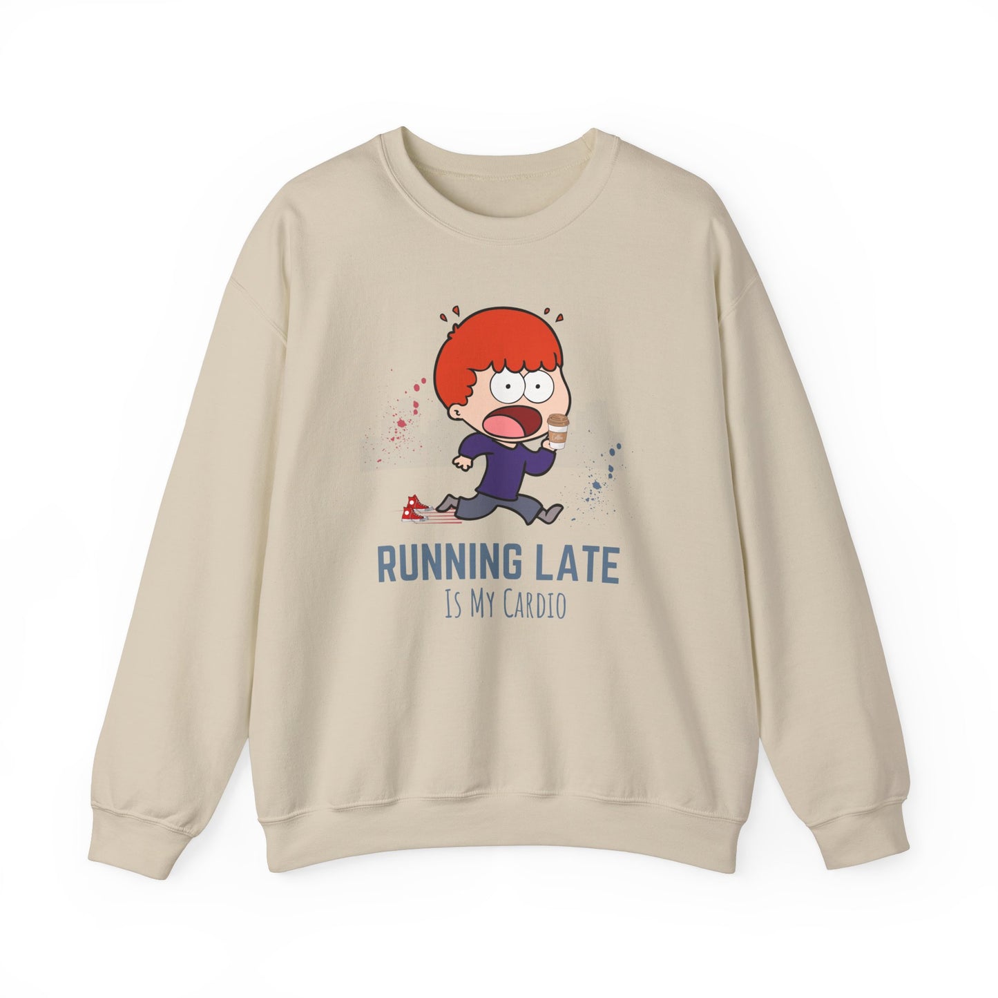 Funny running sweatshirt - sand