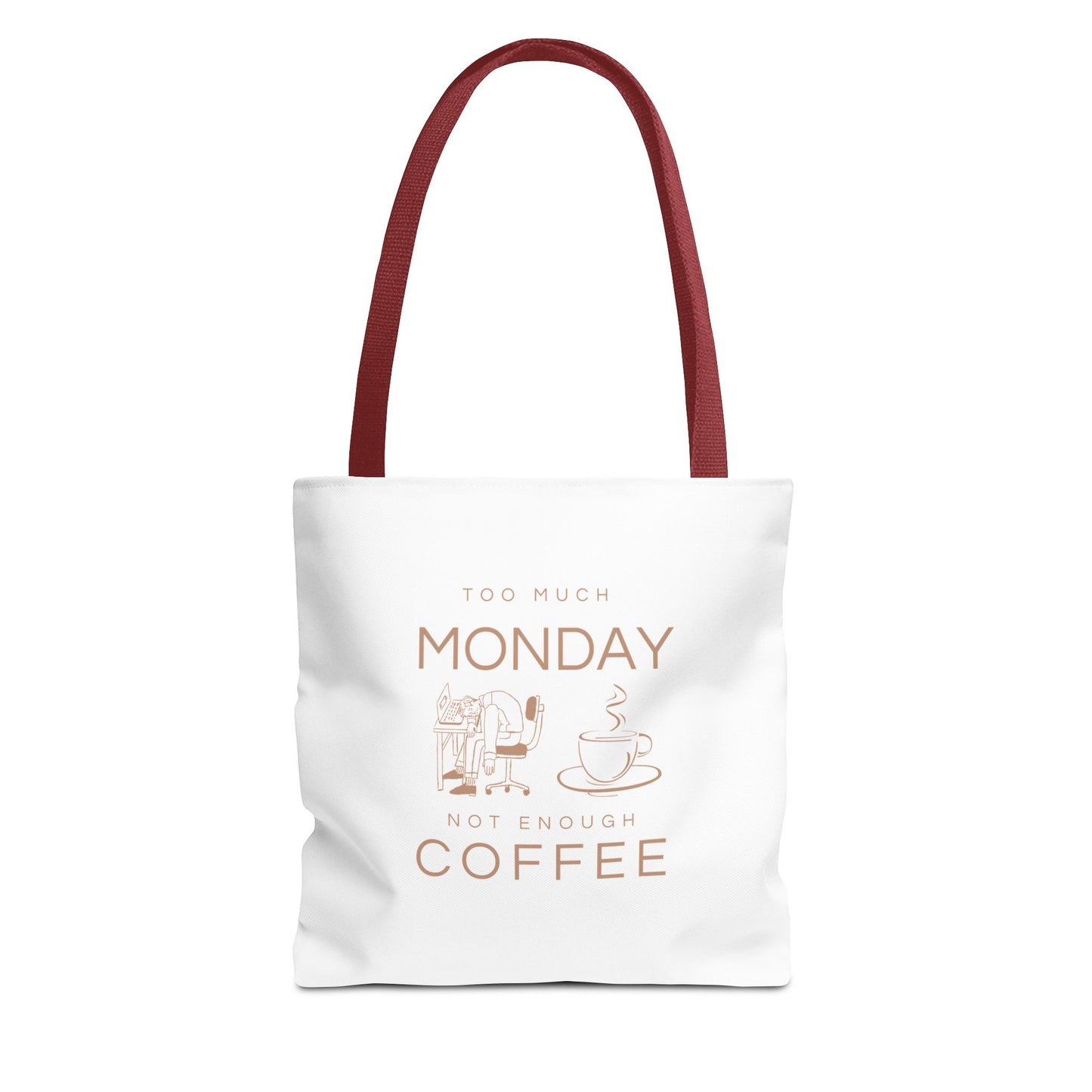 Monday mood tote with red handle