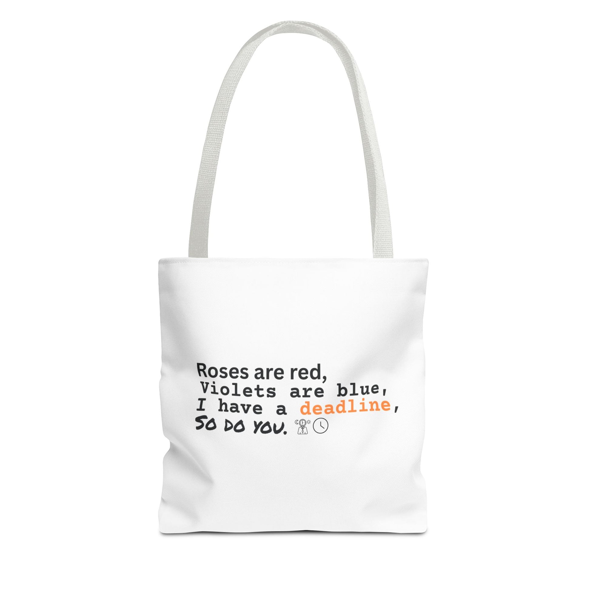 Tote bag for busy people with white handle