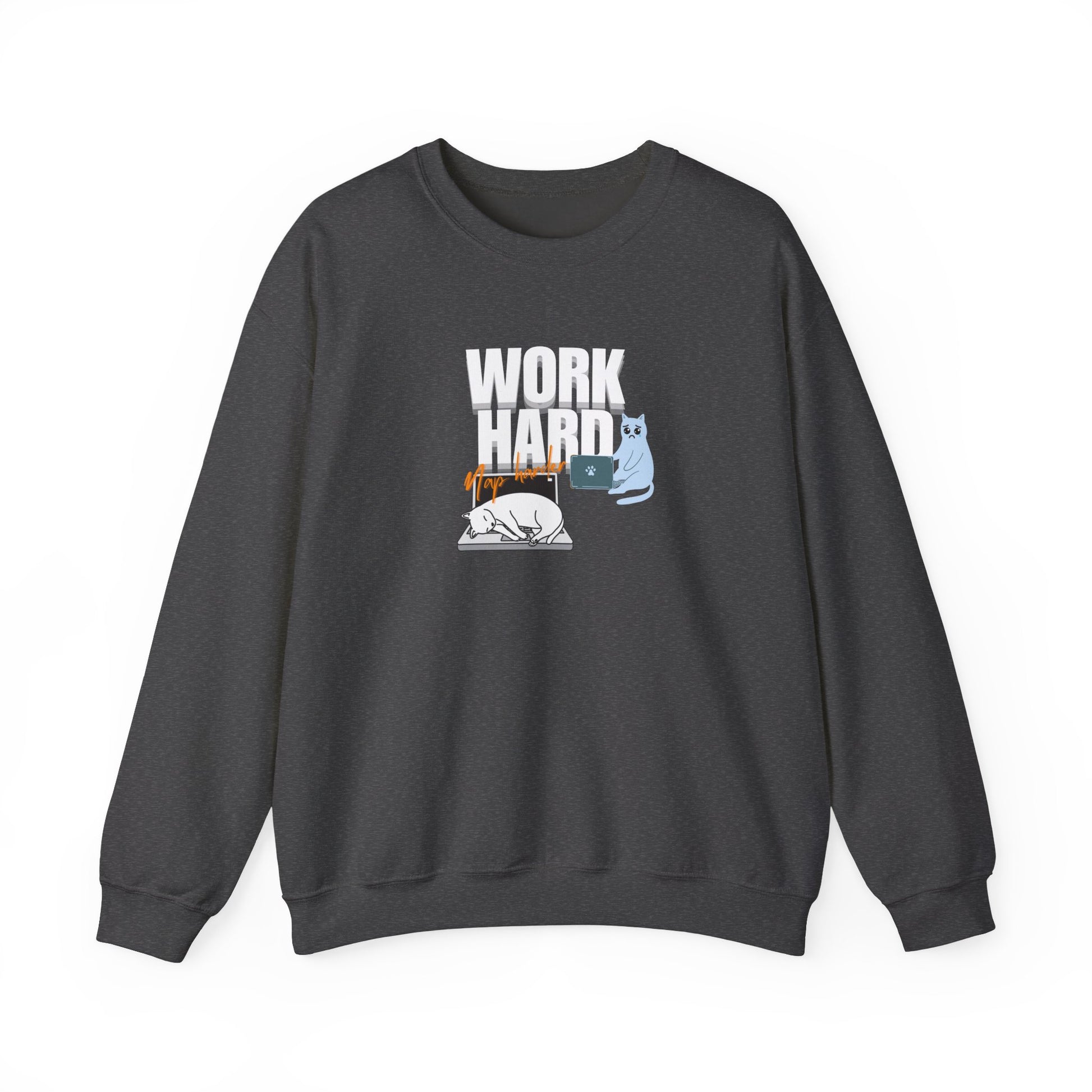 Work hard, nap harder sweatshirt - heather navy