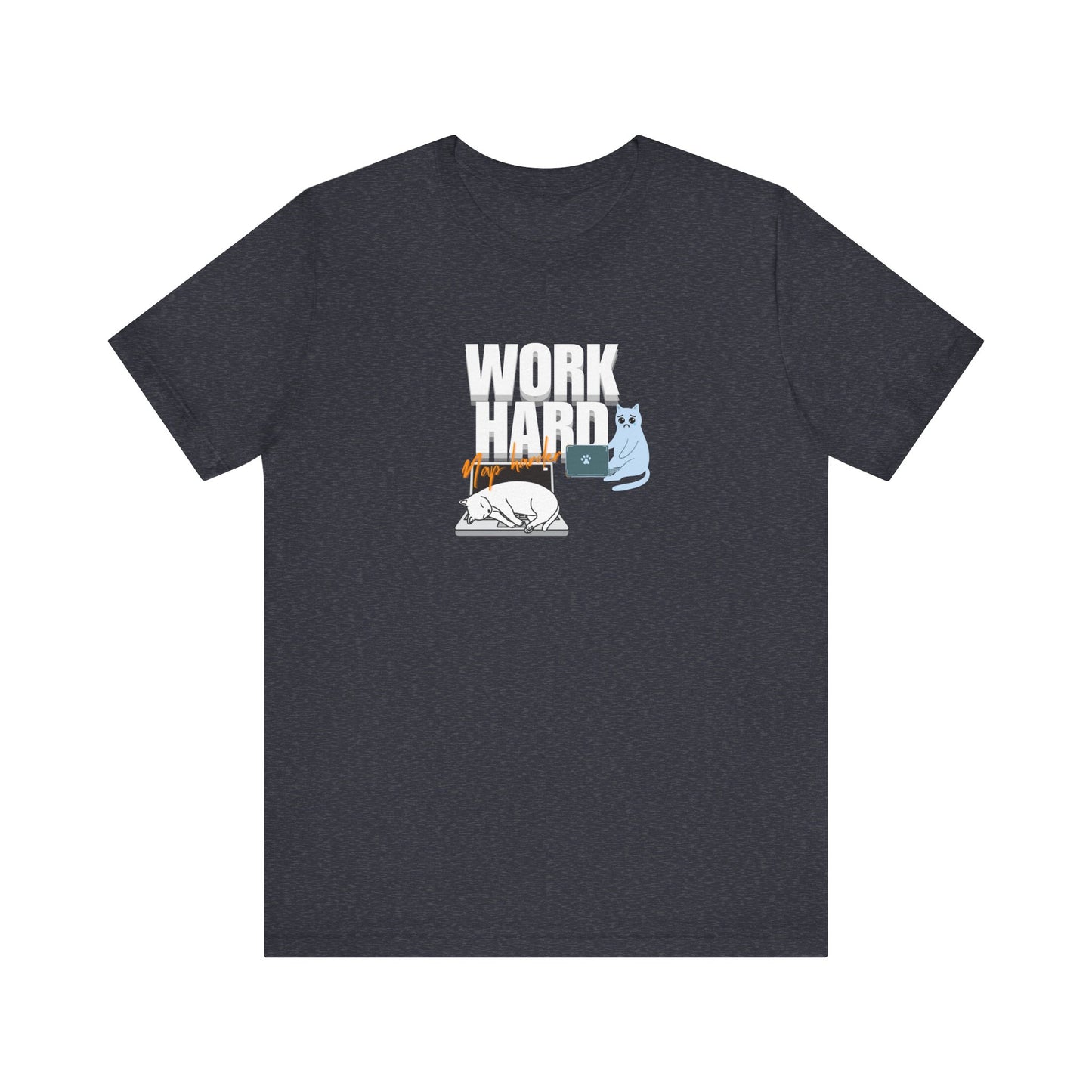 Work hard, nap harder t-shirt - heather navy