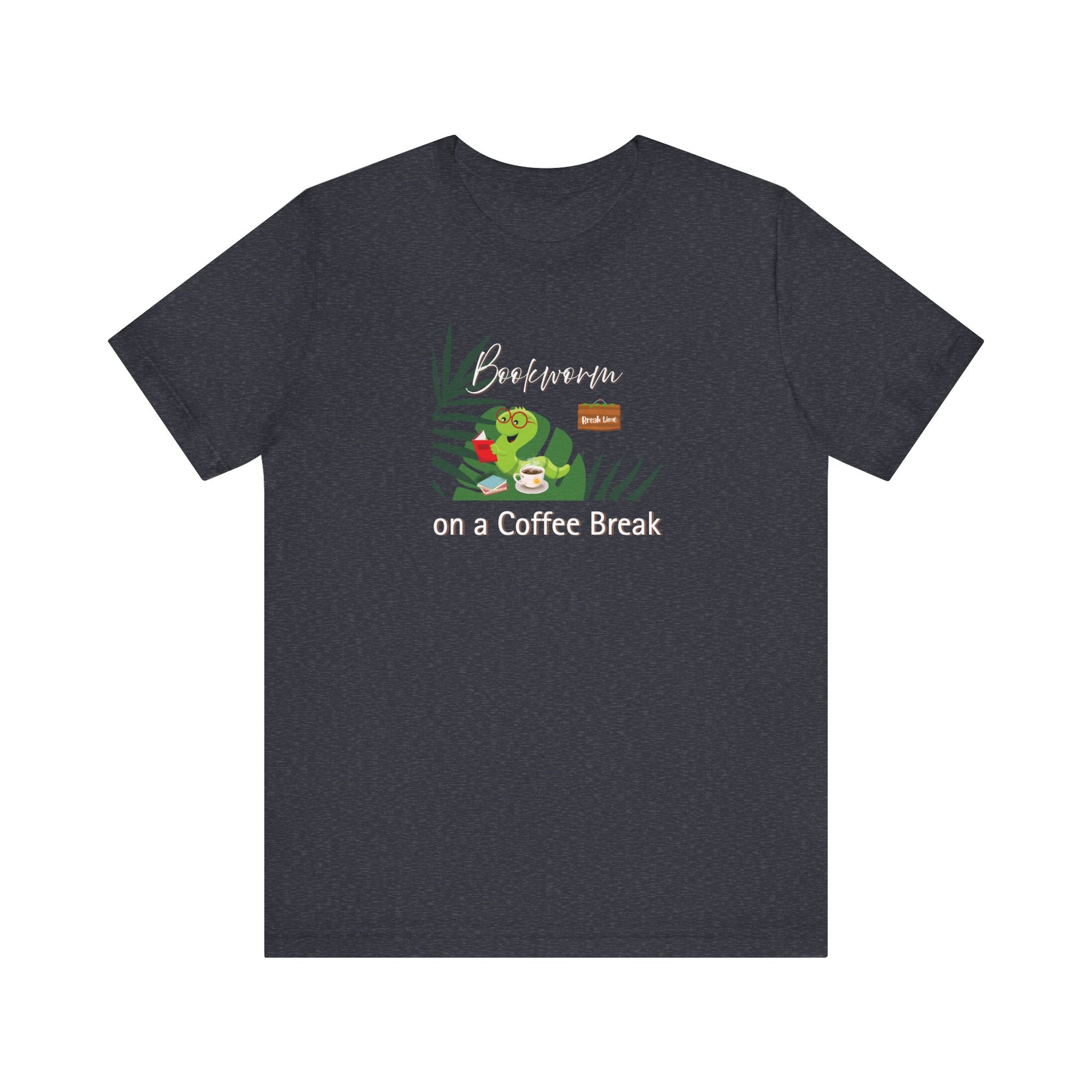 Bookworm coffee break t-shirt - heather navy