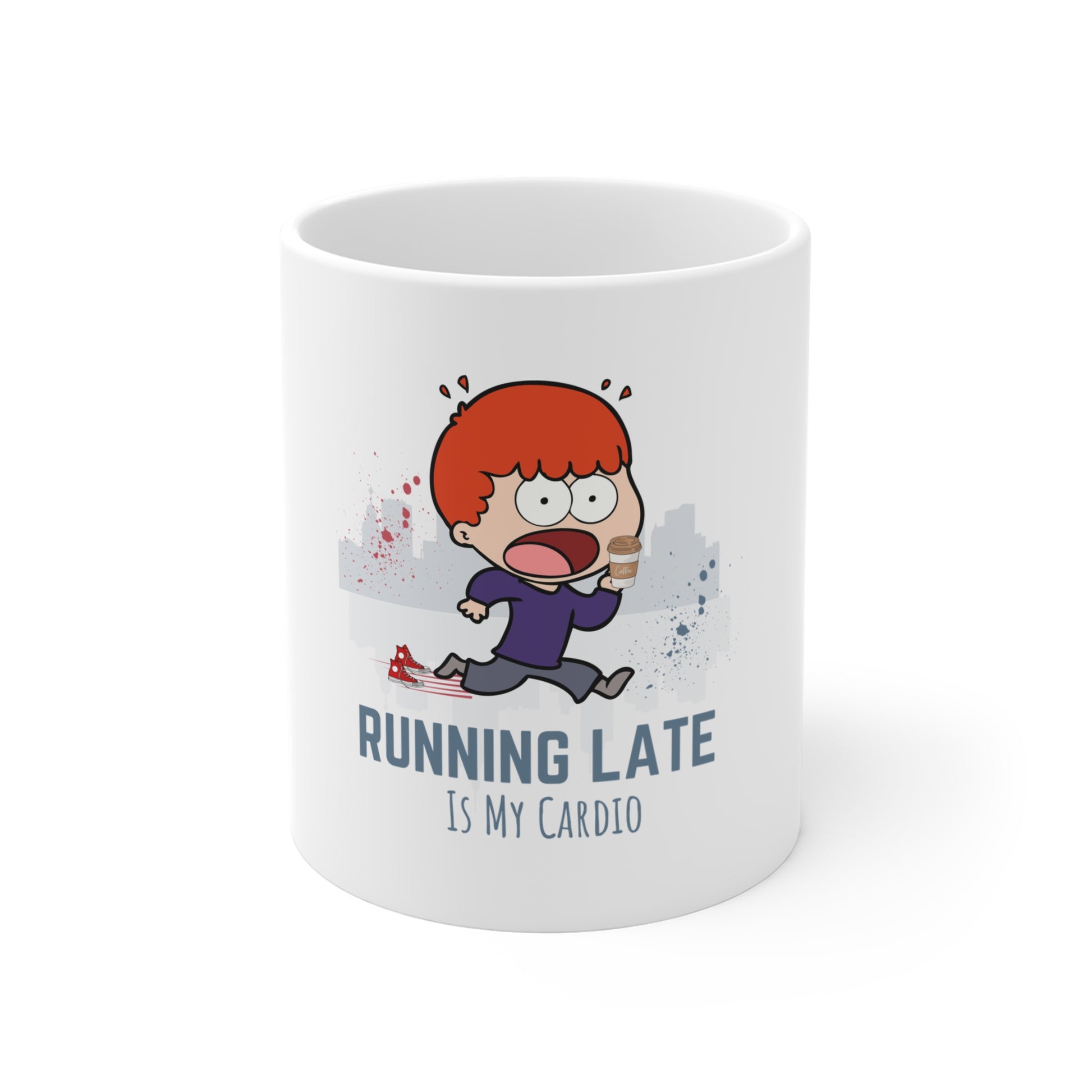 Funny running mug - white