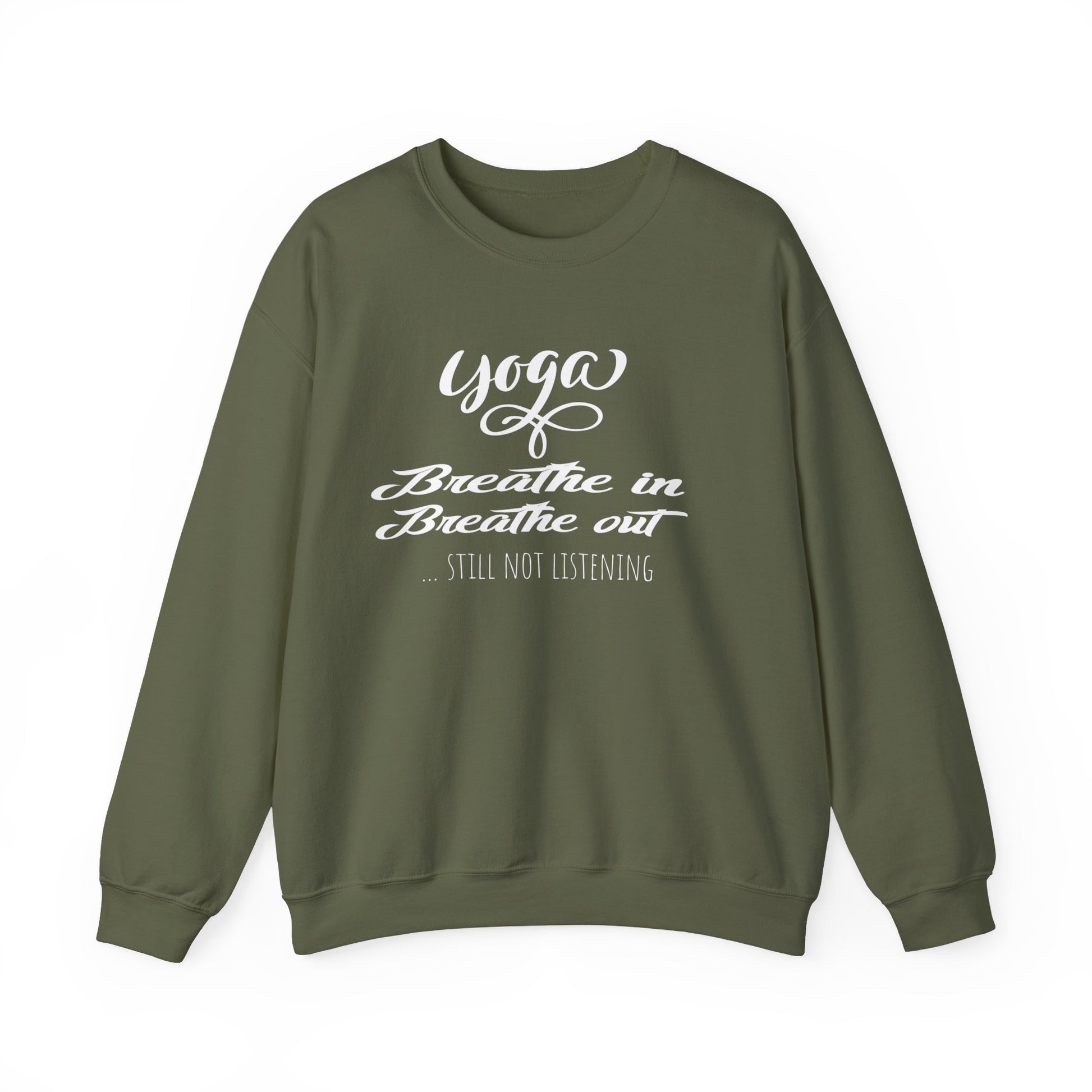 Funny yoga sweatshirt for women - Military green