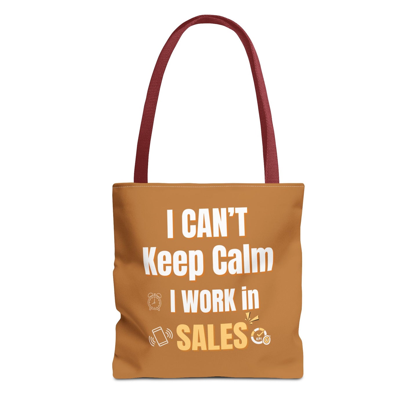 Sales rep tote bag with red handle