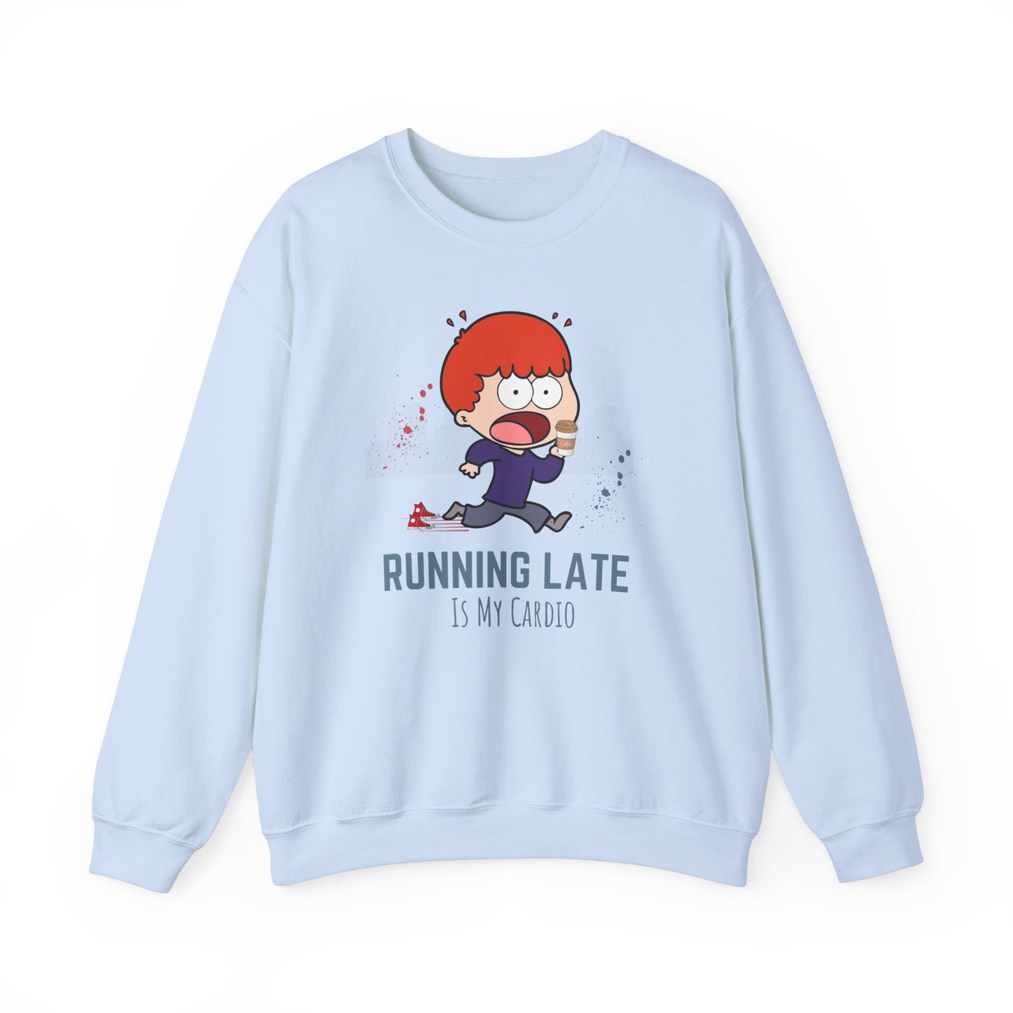 Funny running sweatshirt - light blue