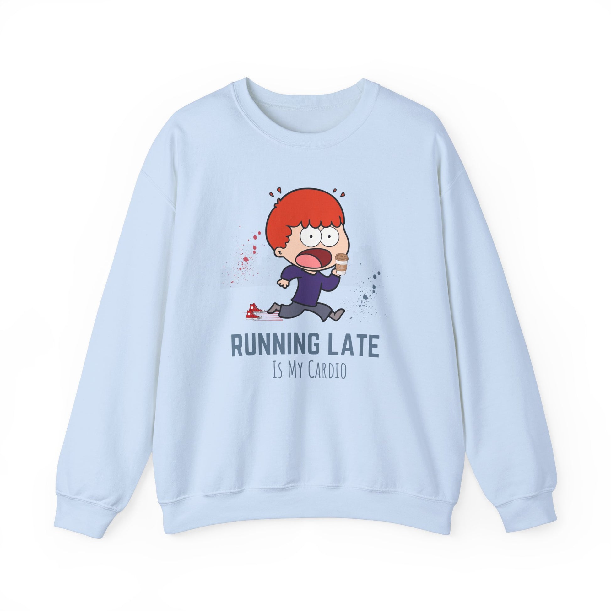 Funny running sweatshirt - light blue