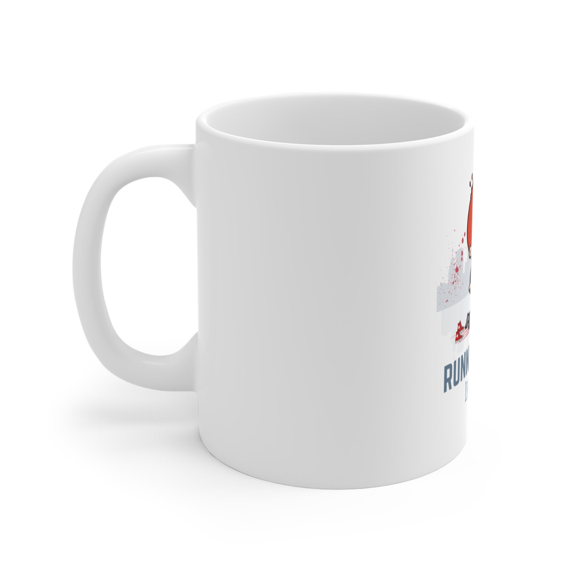 Funny running mug - side view