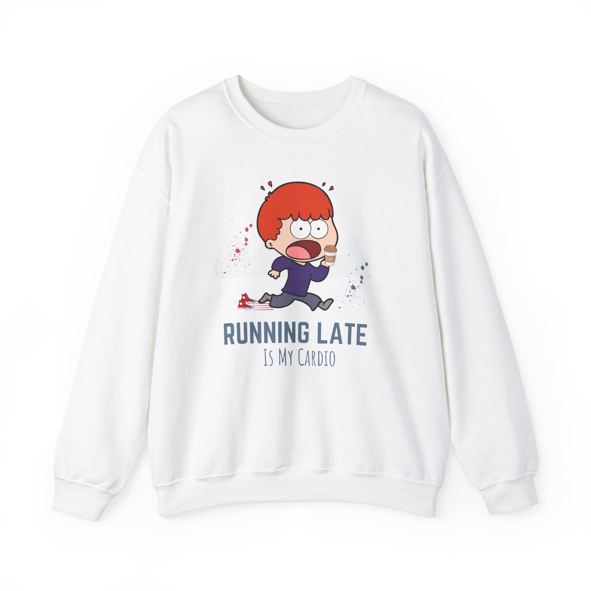 Funny running sweatshirt - white
