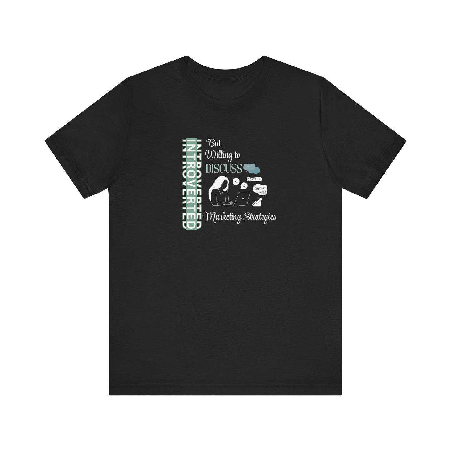 Introvert marketer tee - black