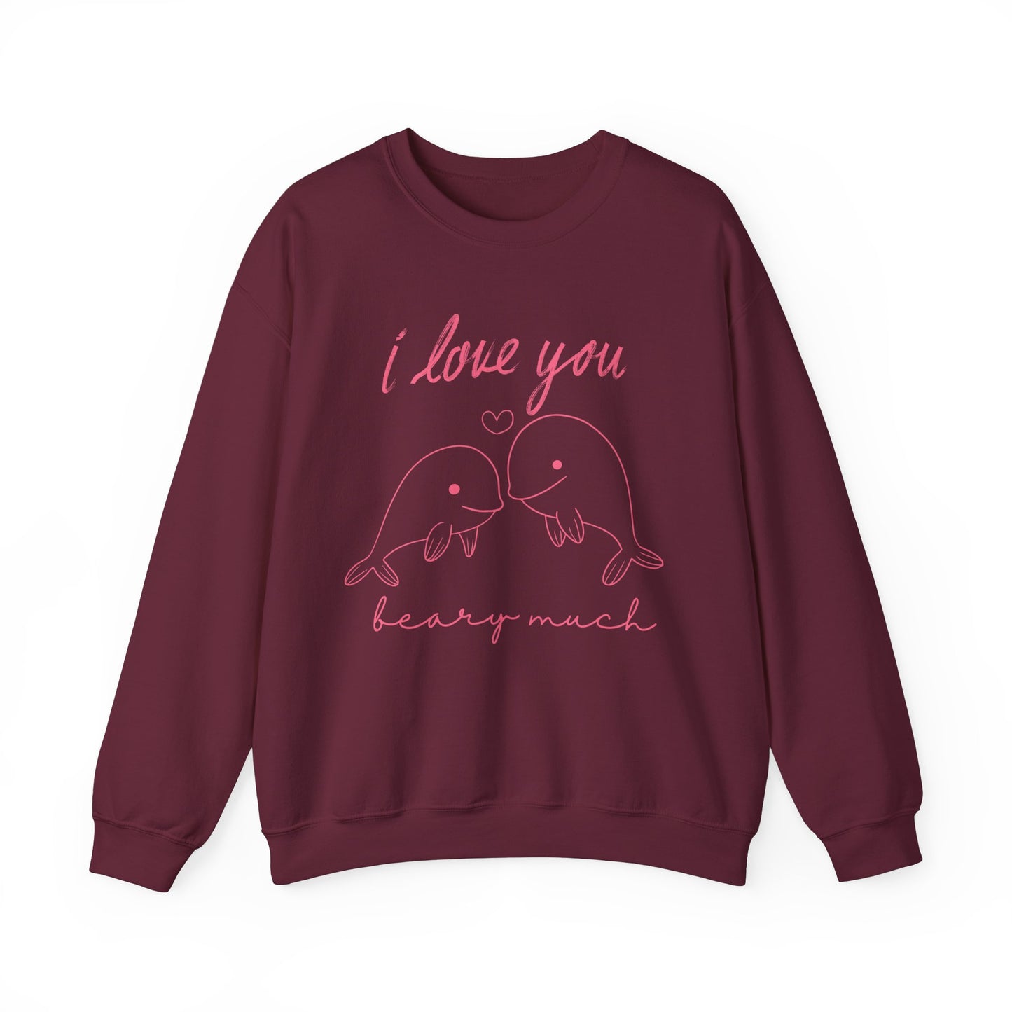 Romantic Dolphin love sweatshirt - Maroon