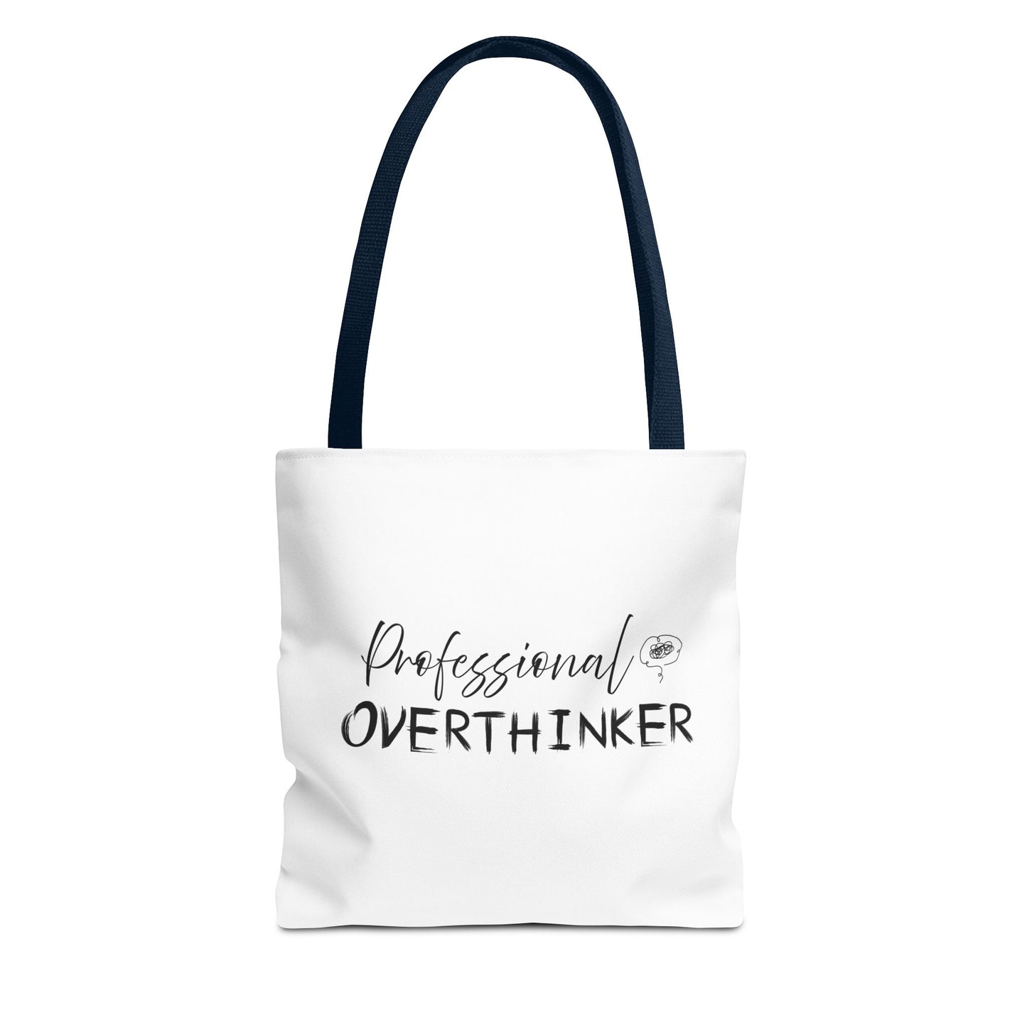 Overthinker tote bag with navy handle