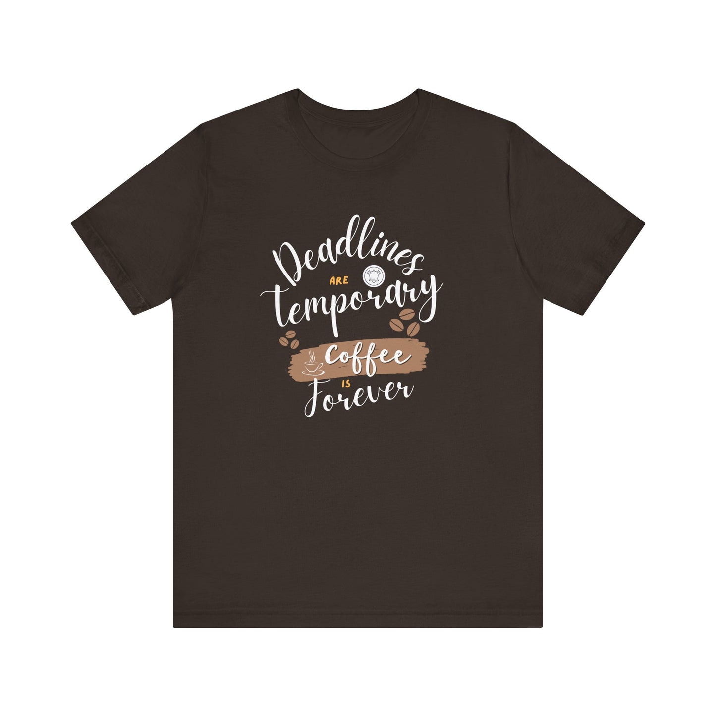 Trendy caffeine lover t-shirt - brown
