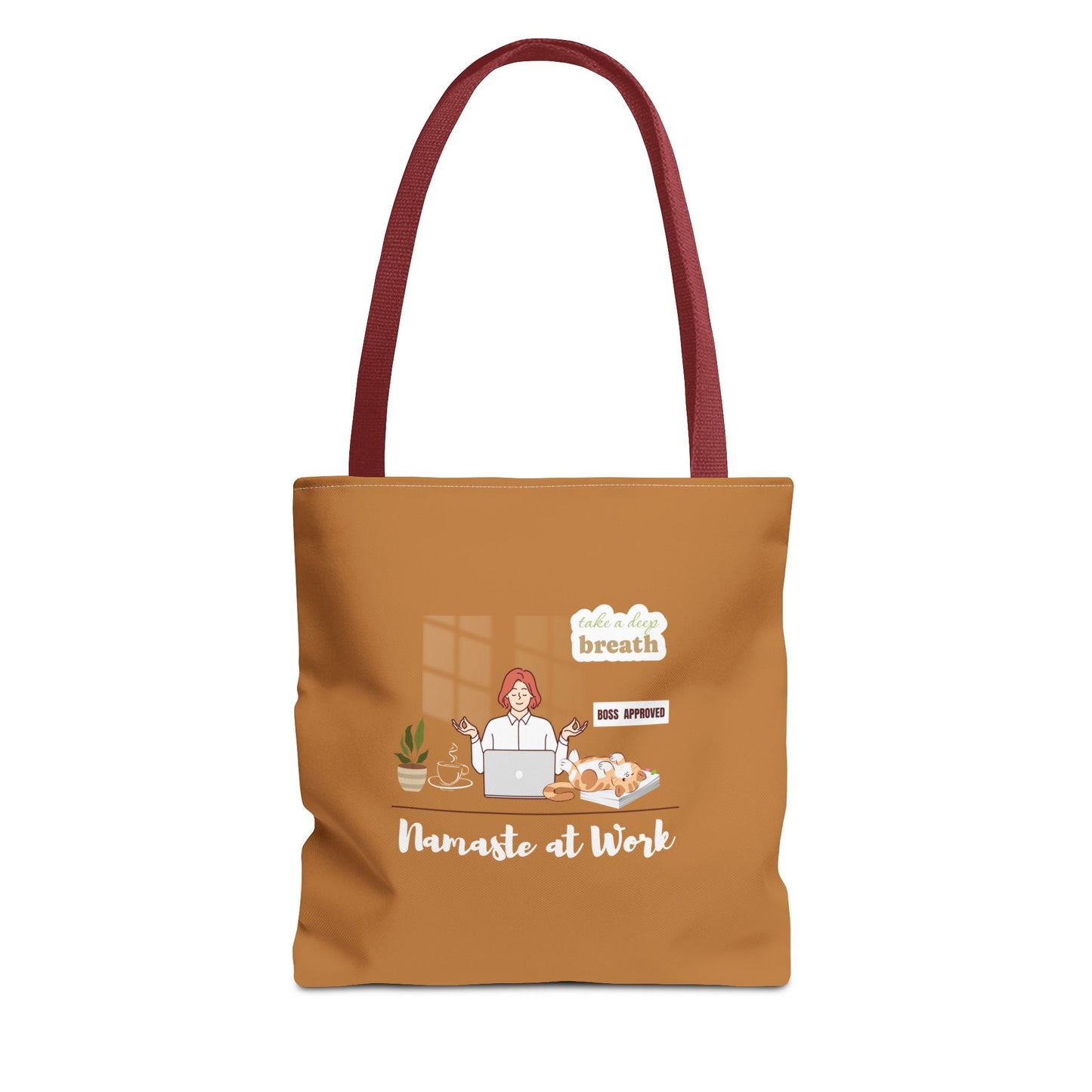 Yoga tote bag for work with handles red