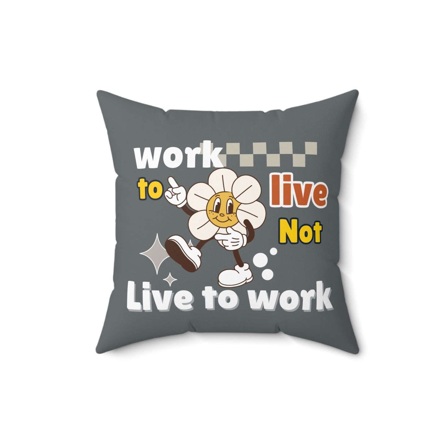 Decorative quote pillow - back