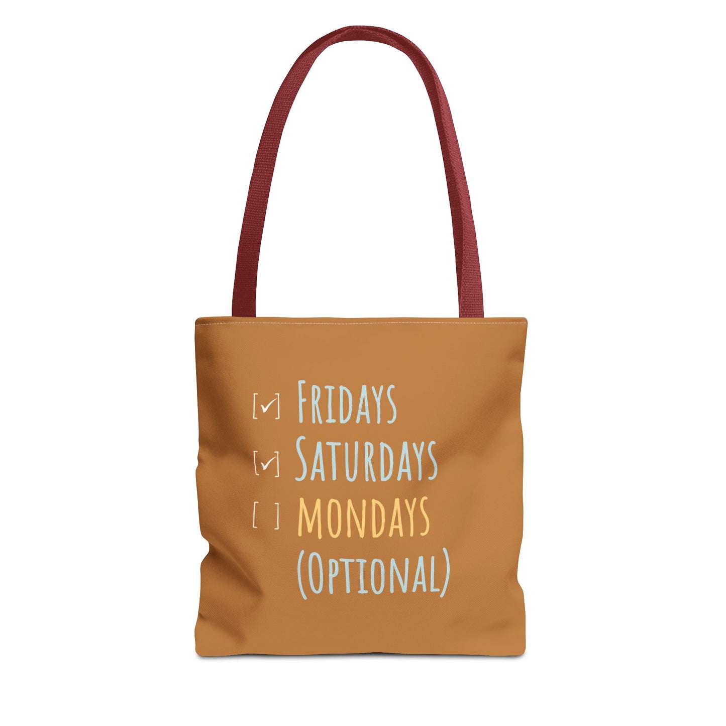 Funny tote bag with red handle