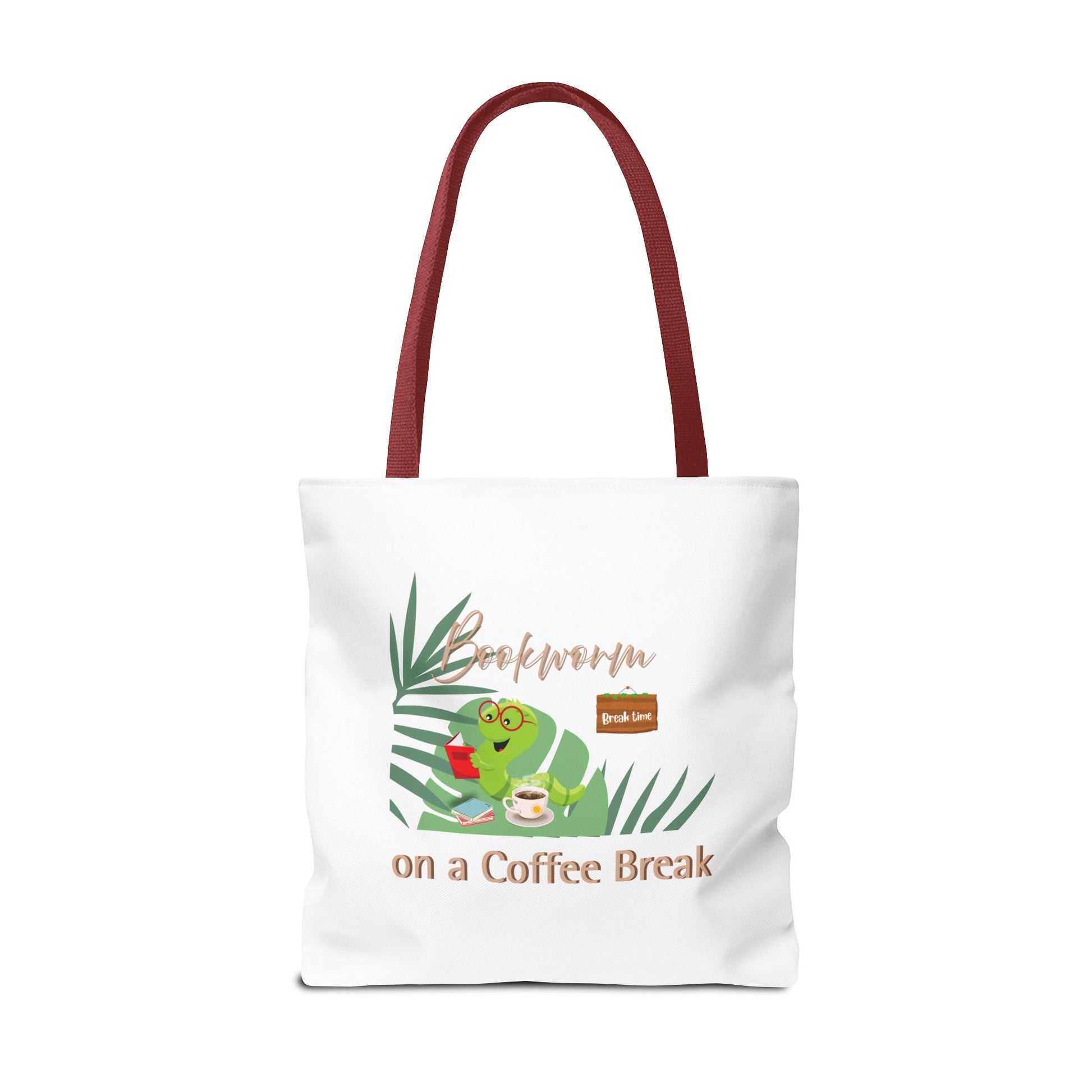 Reading break tote bag with handles red