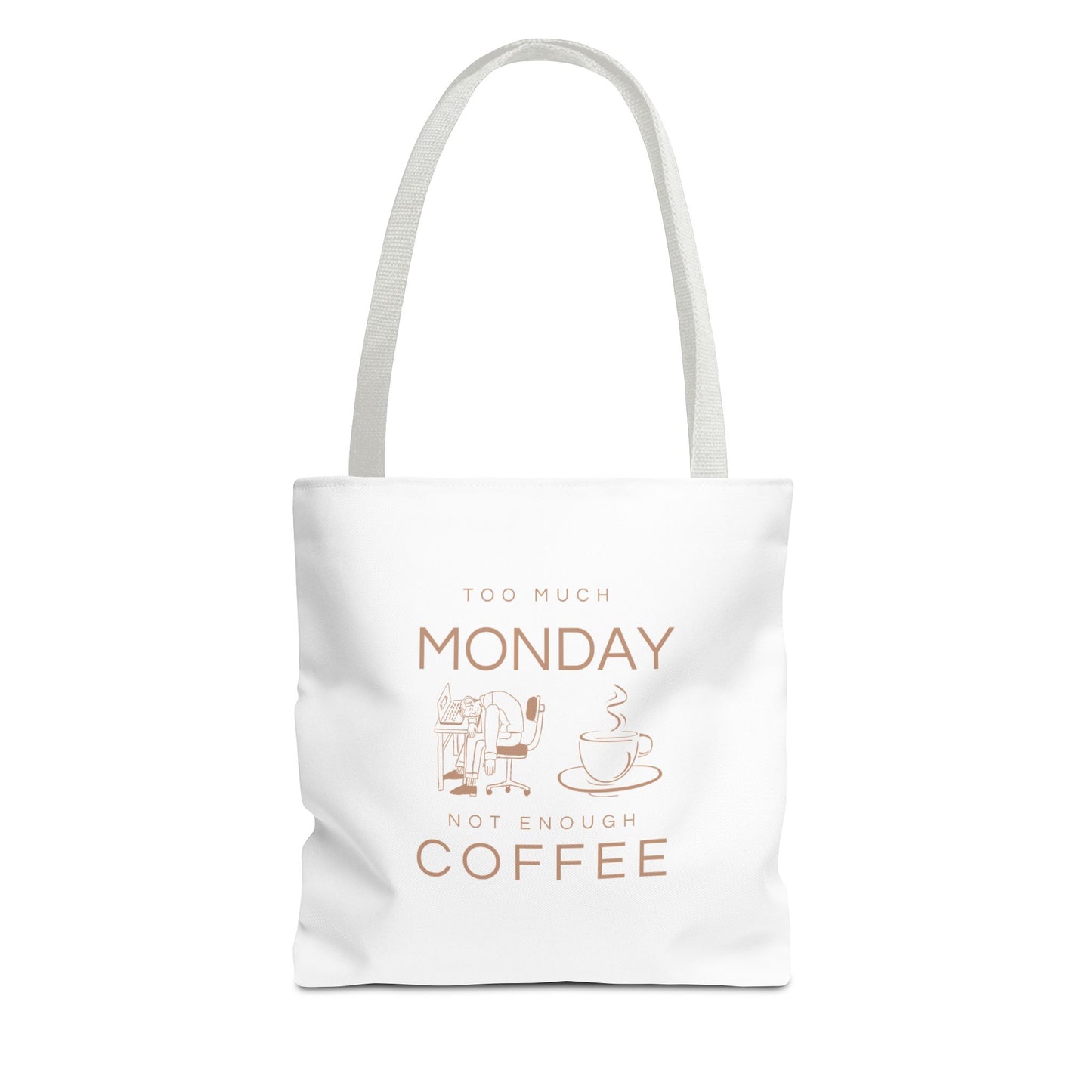 Monday mood tote with white handle