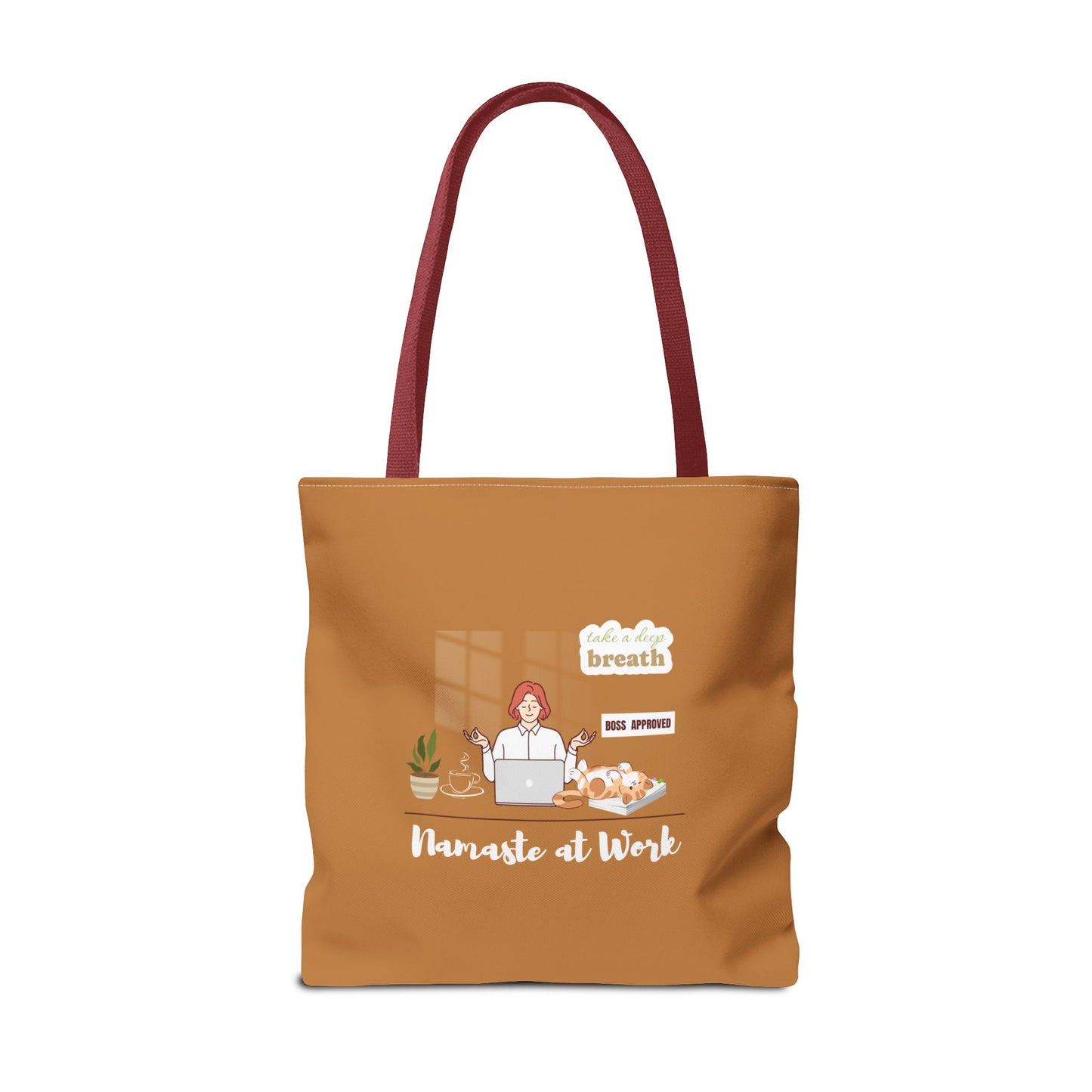 Yoga tote bag for work with handles red