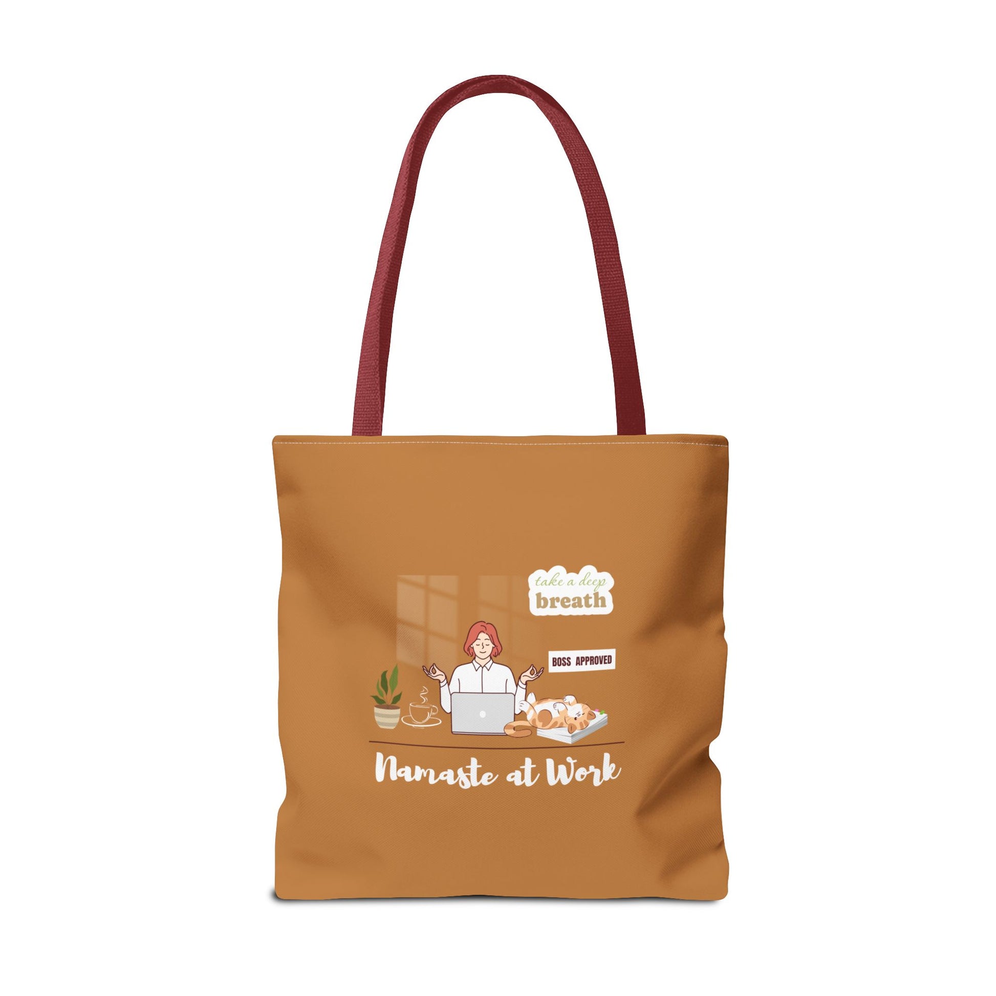 Yoga tote bag for work with handles red