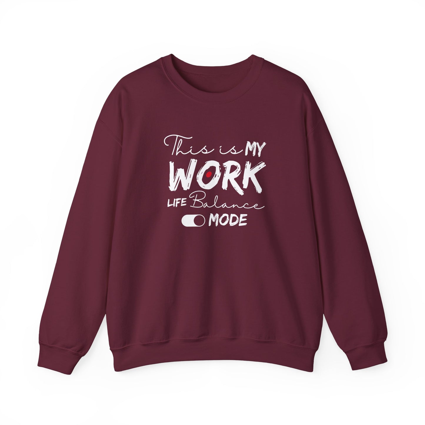 Cozy work-life balance sweatshirt - maroon