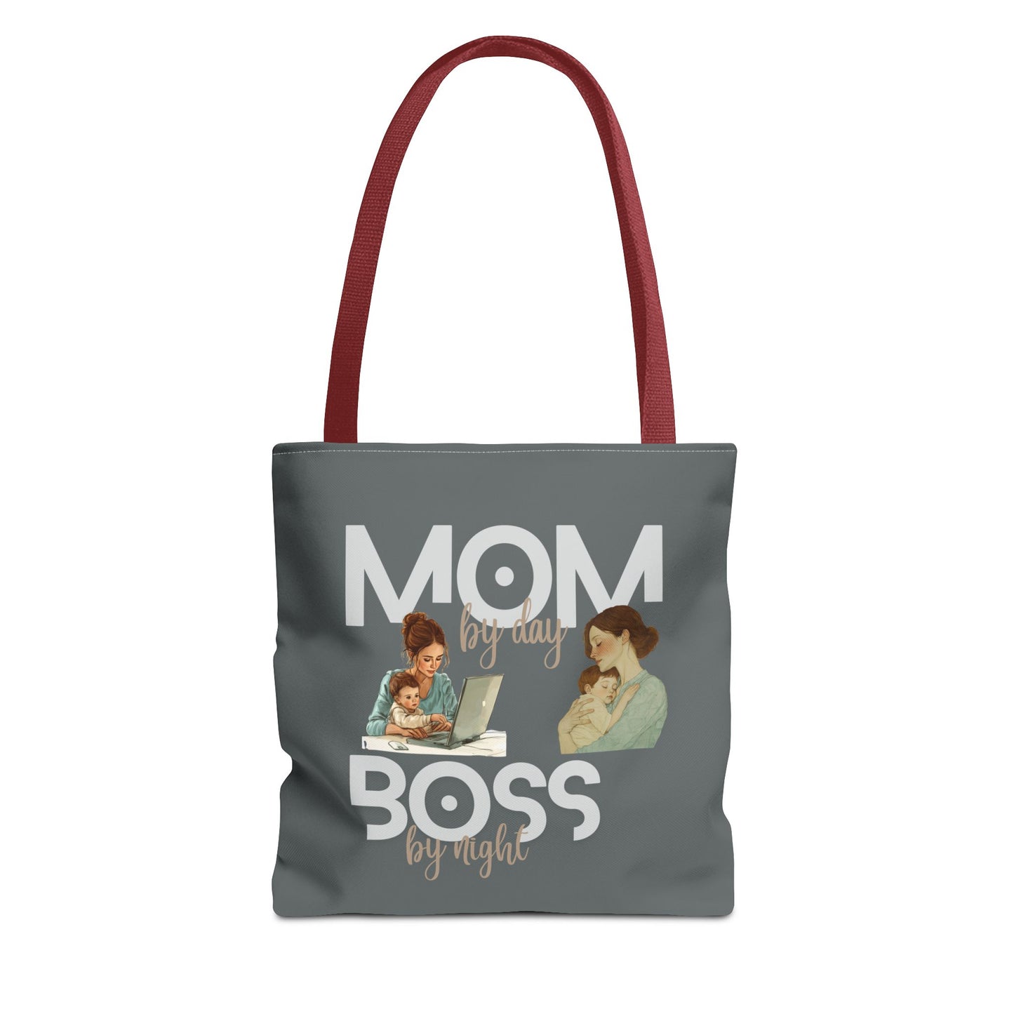 Trendy tote bag with red handle
