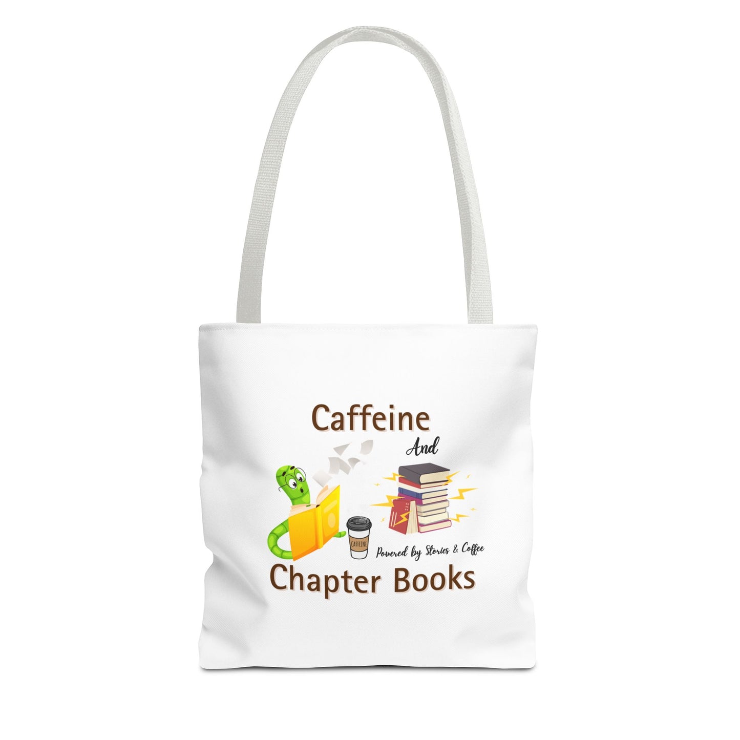 Reading and coffee vibes tote with white handle