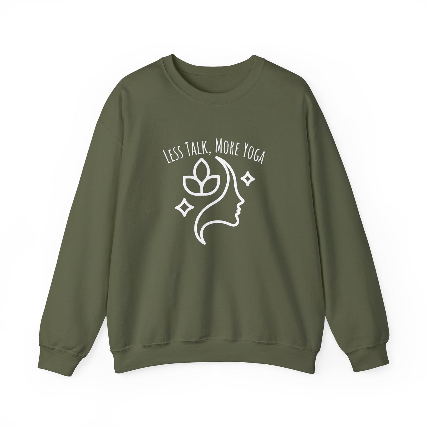Less talk, more yoga sweatshirt - Military green