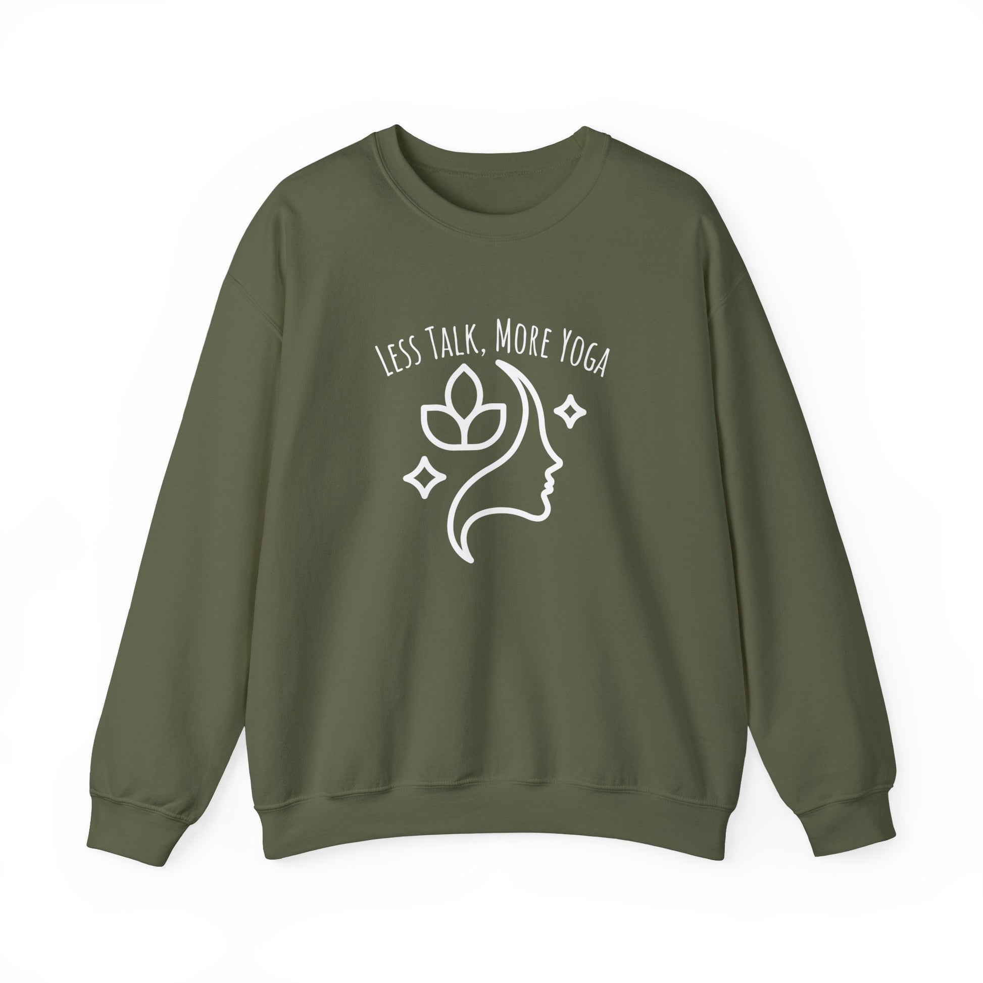 Less talk, more yoga sweatshirt - Military green