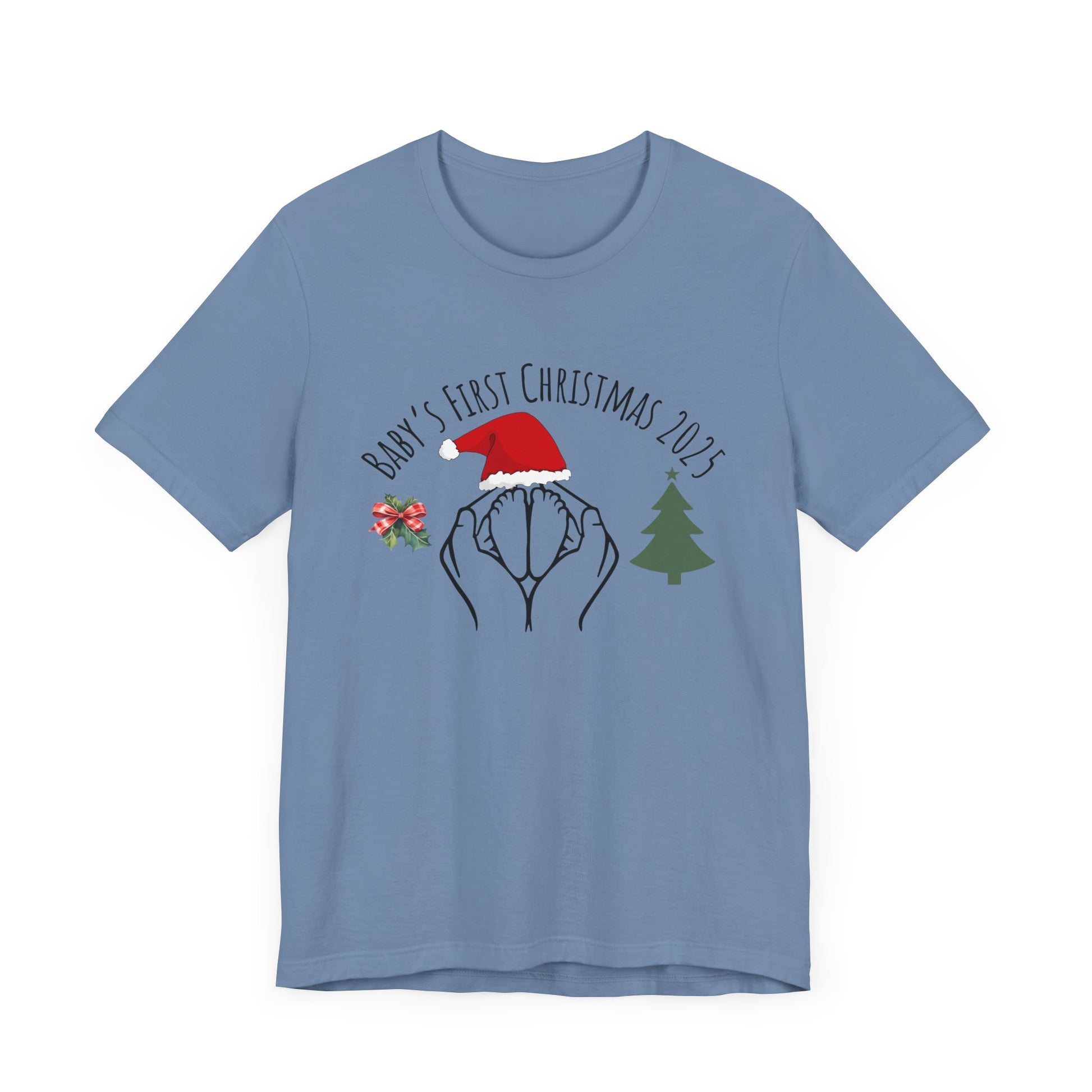 Baby's First Christmas 2025 T-Shirt - Steel Blue