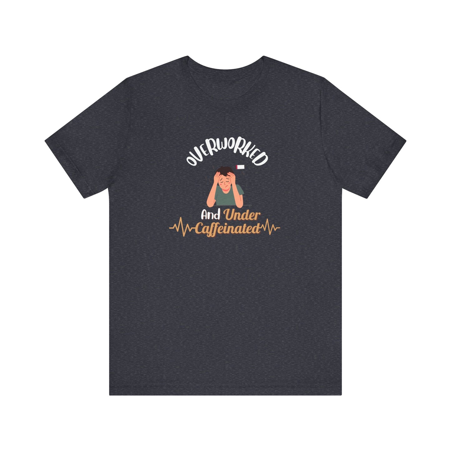 Funny caffeine shirt - heather navy
