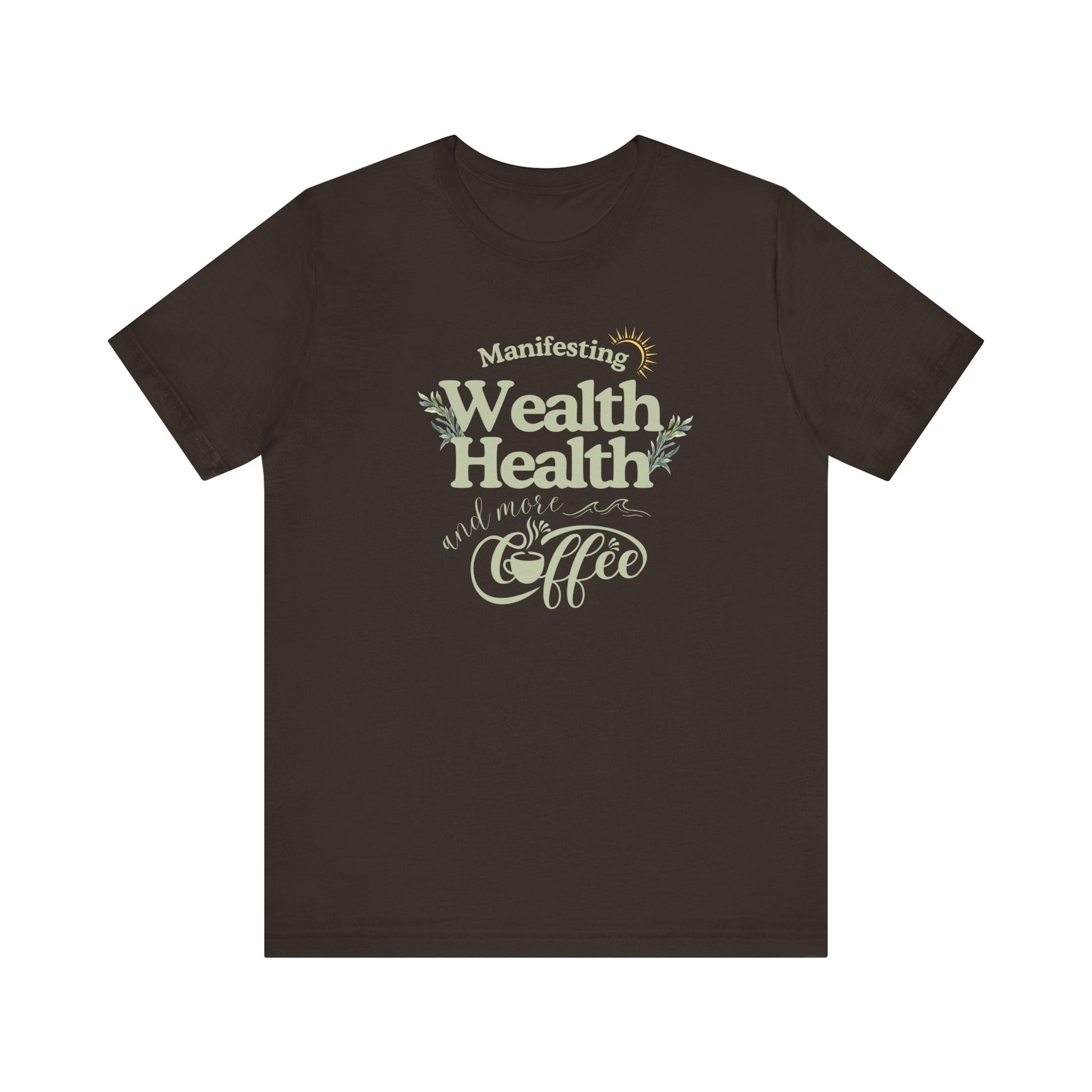 Trendy manifestation t-shirt - brown