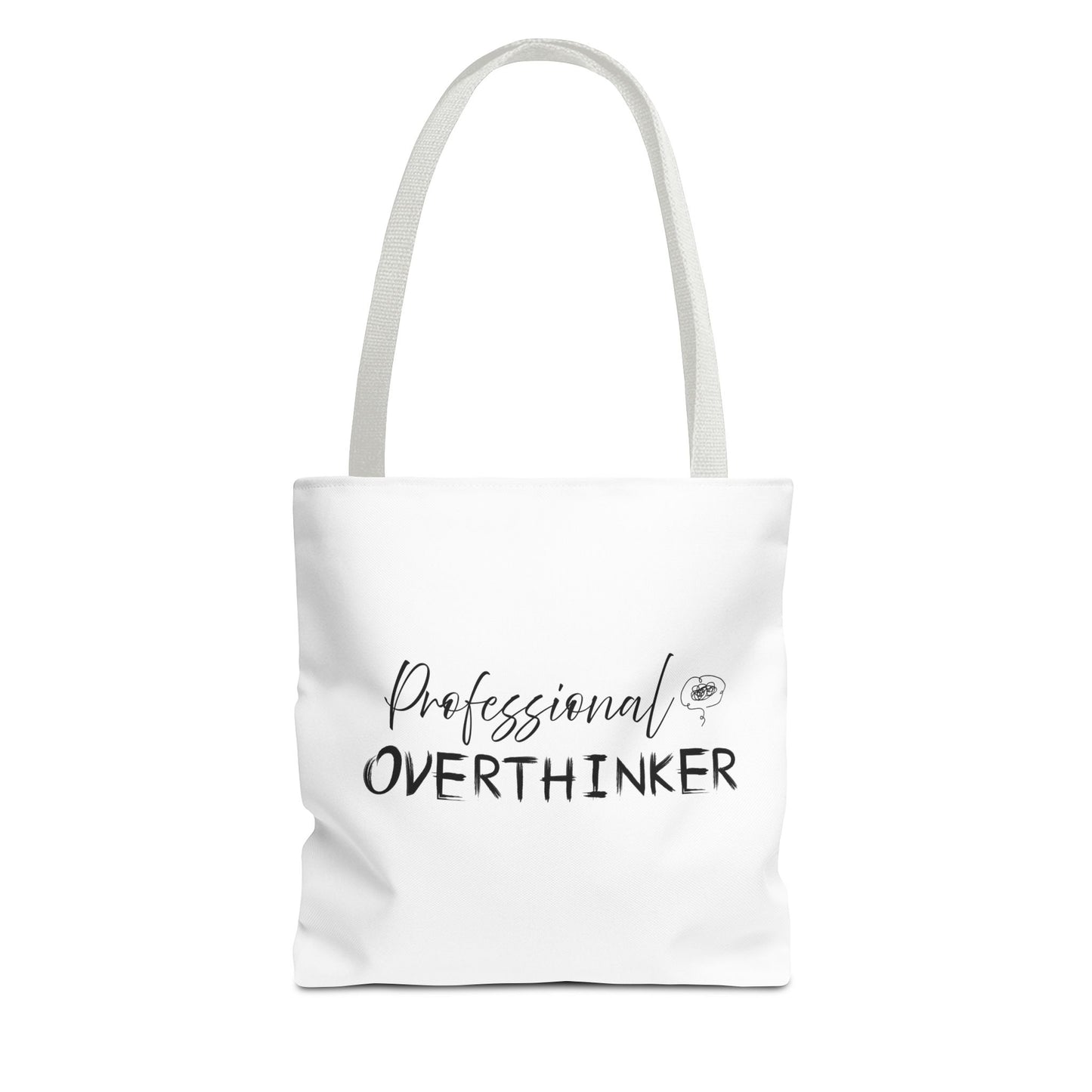 Overthinker tote bag with white handle