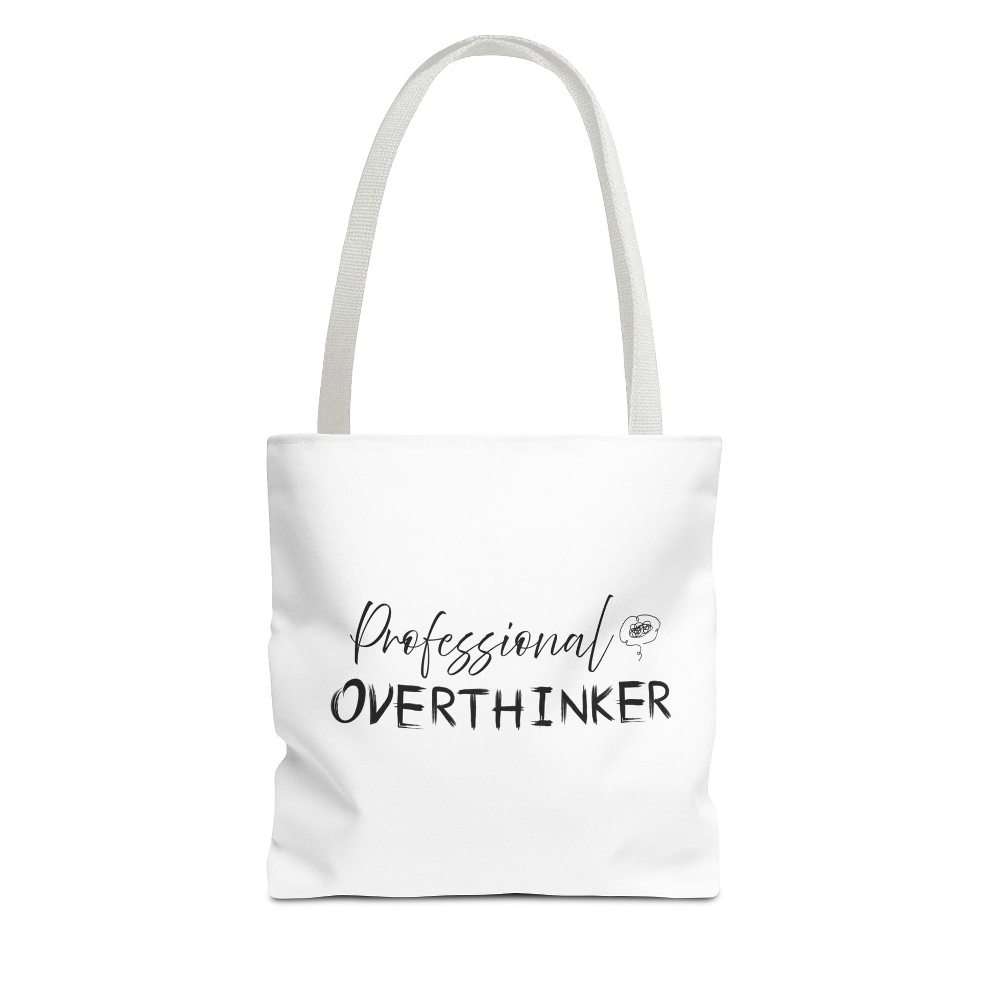 Overthinker tote bag with white handle