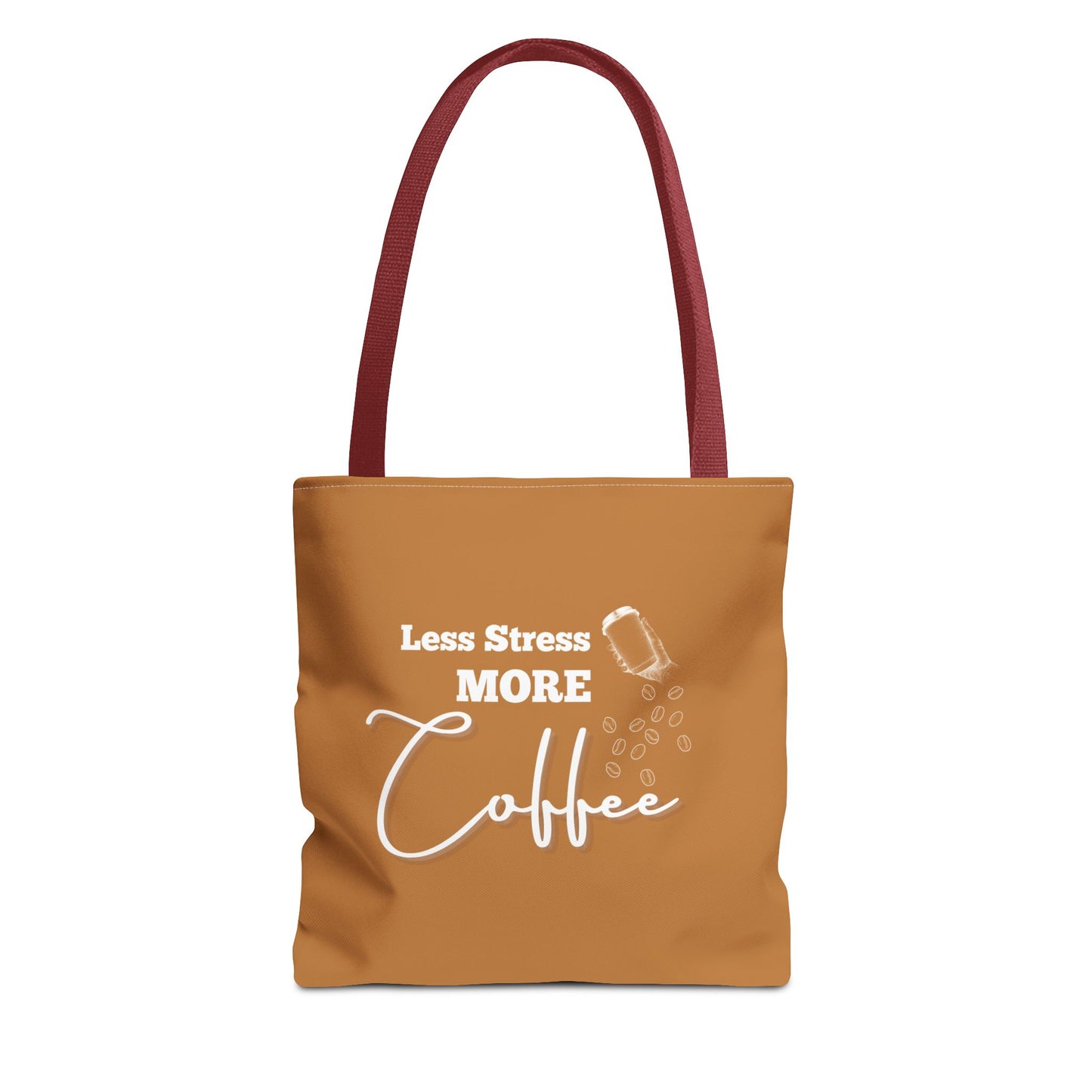 Coffee tote bag with red handle