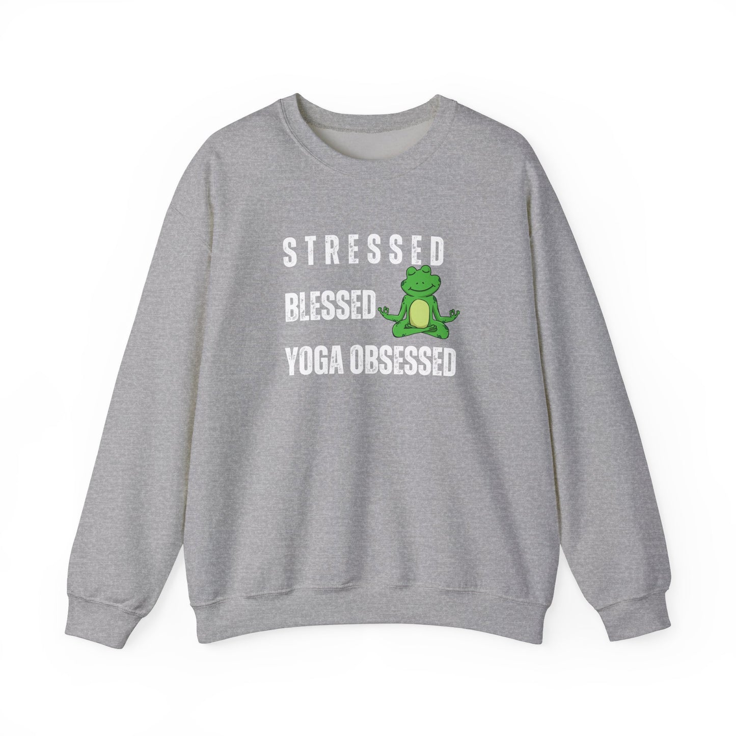 Stressed? blessed, yoga obsessed sweatshirt - sport grey