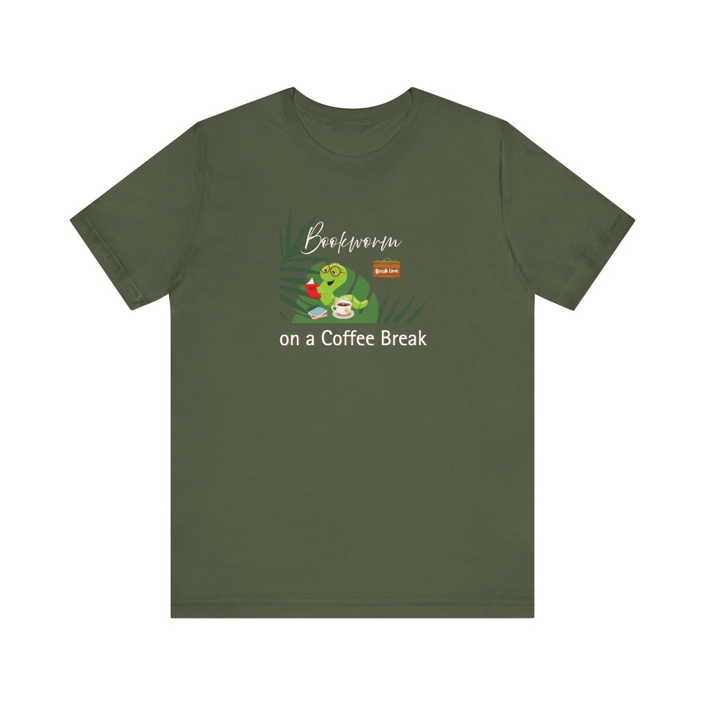 Bookworm coffee break t-shirt - Military green