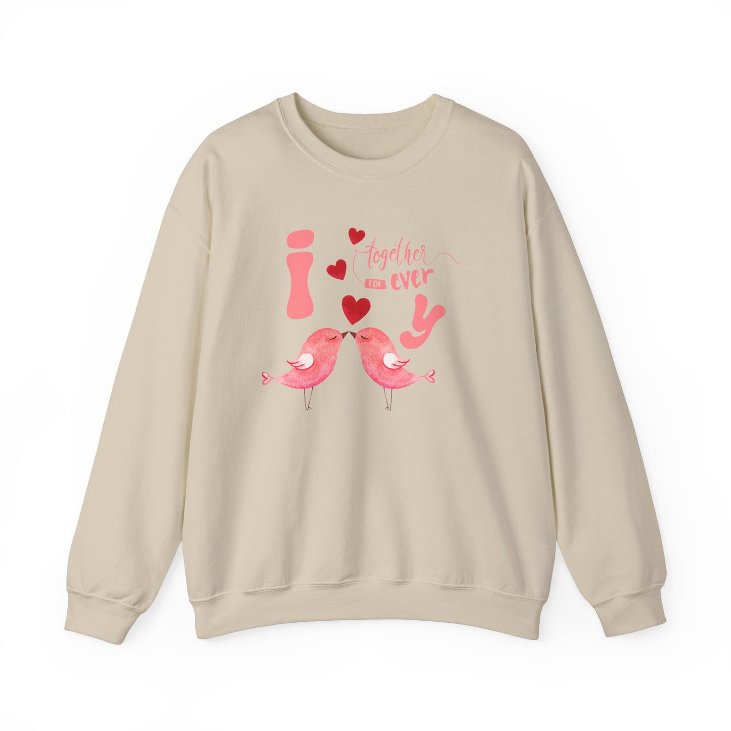 Eternal love birds sweatshirt - sand
