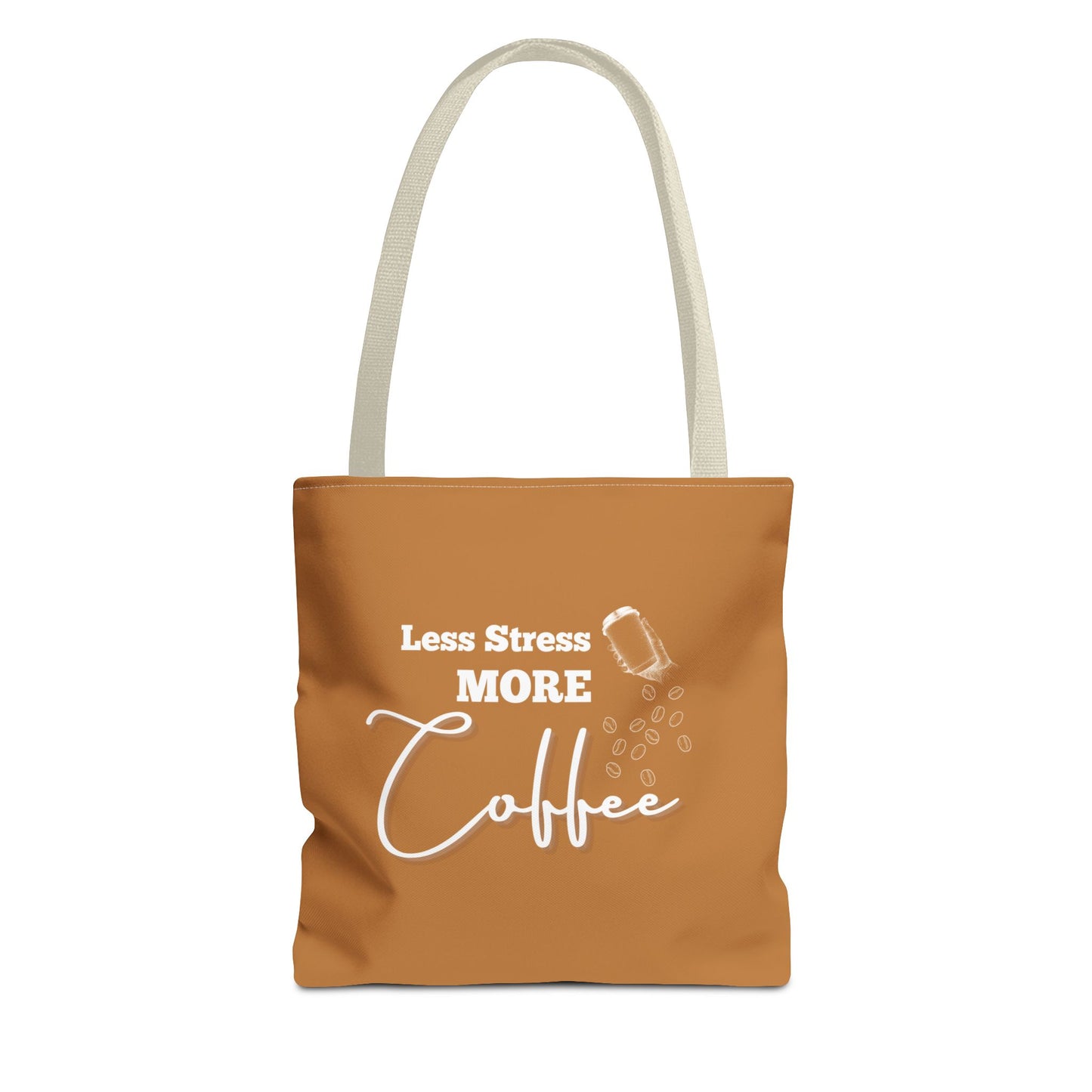 Coffee tote bag with beige handle