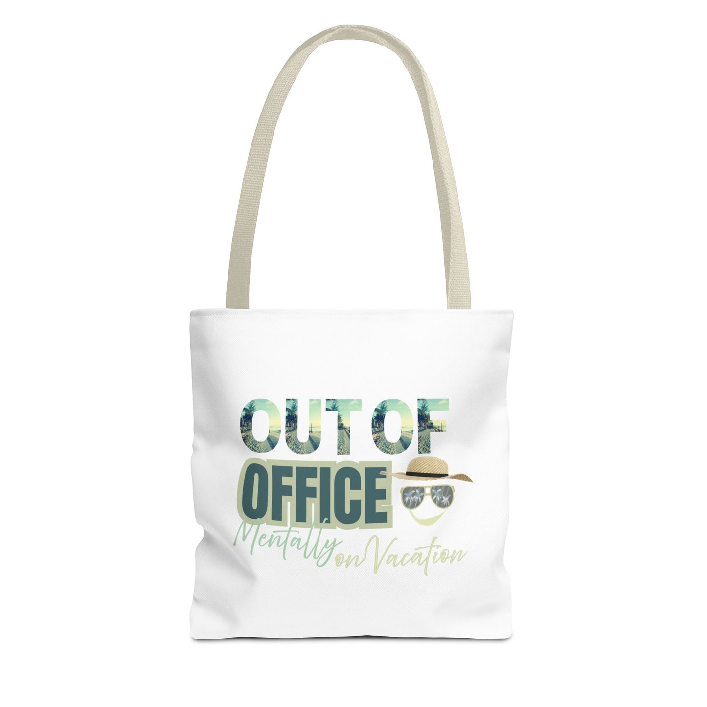 Beach tote bag with beige handle