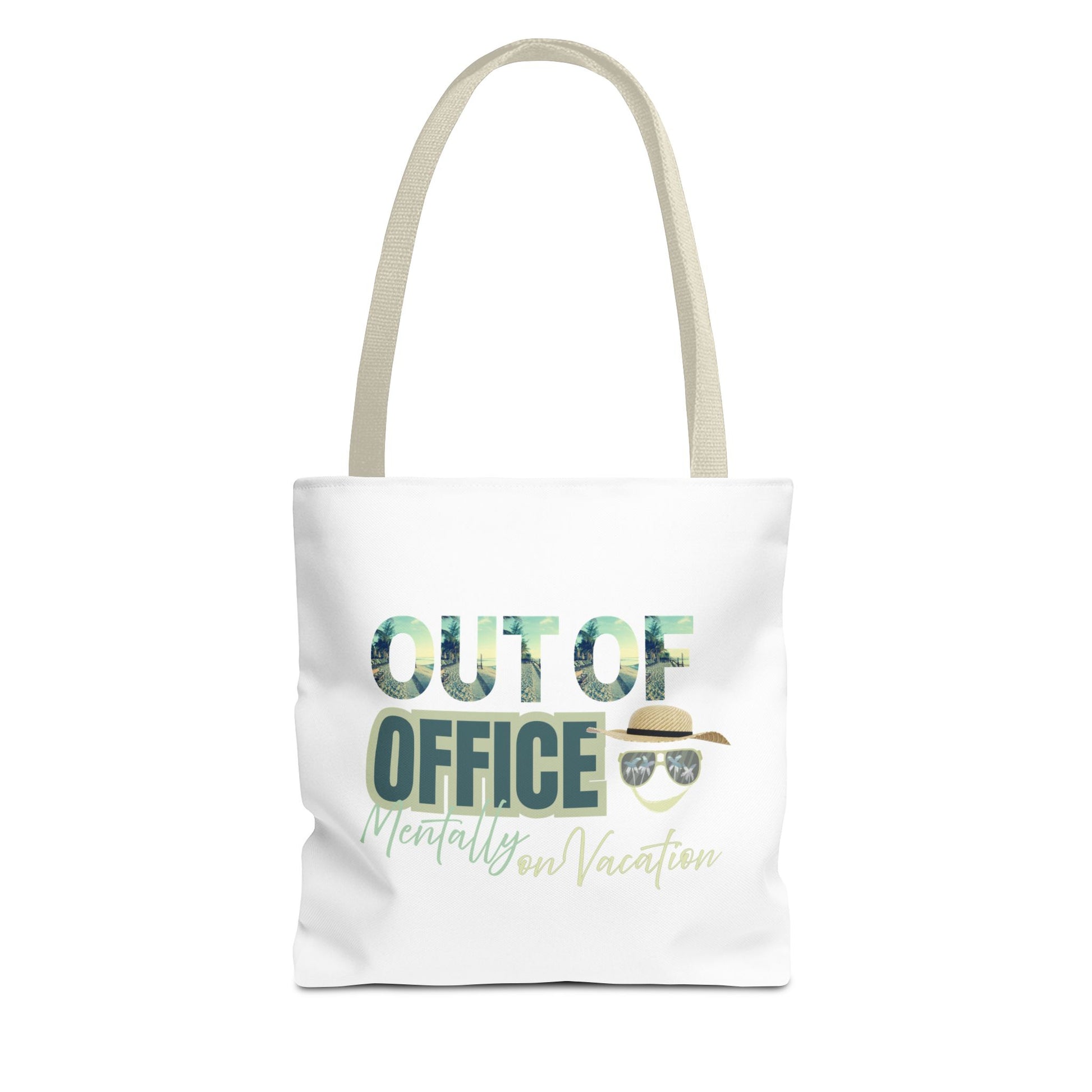 Beach tote bag with beige handle