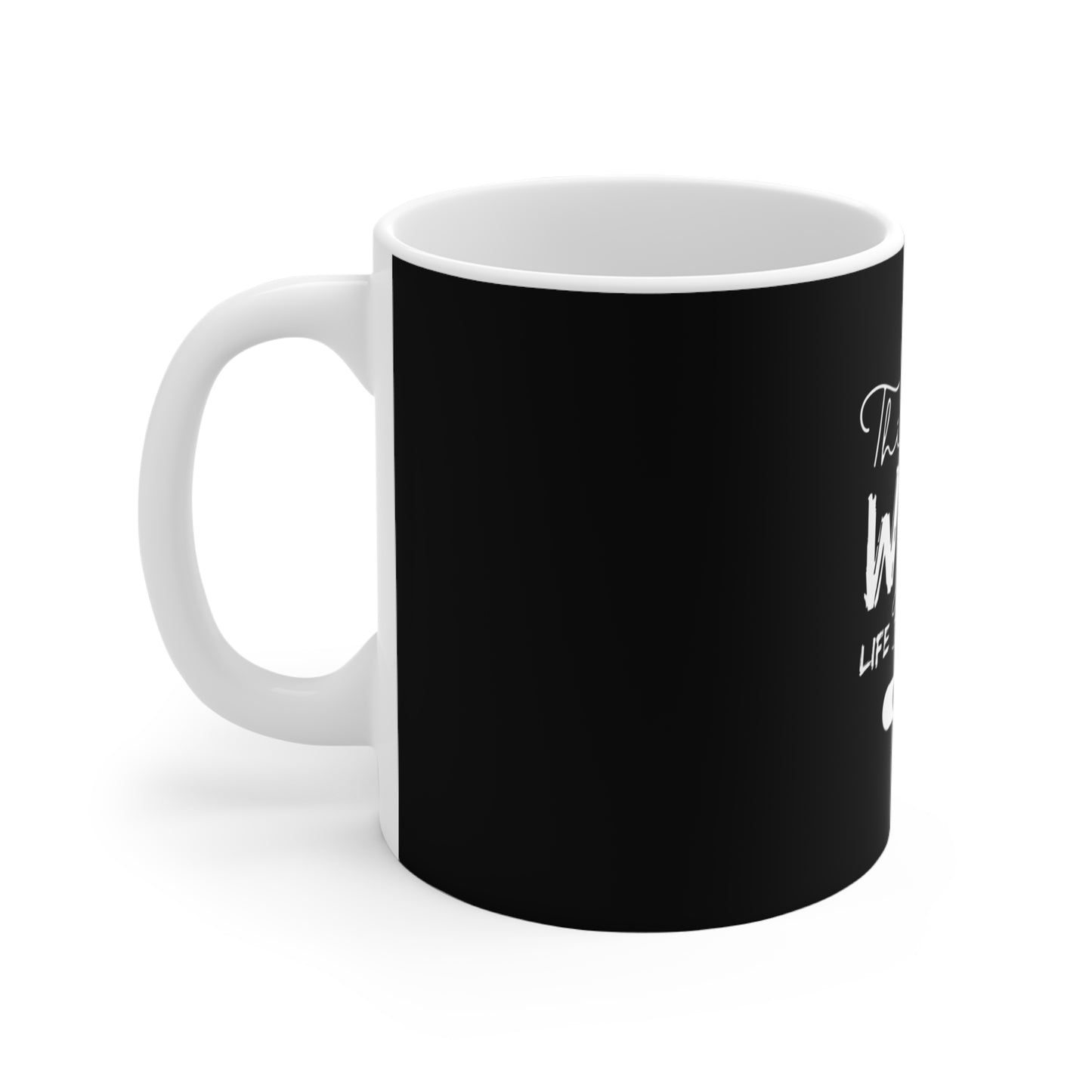 Motivational work life balance mug - left view